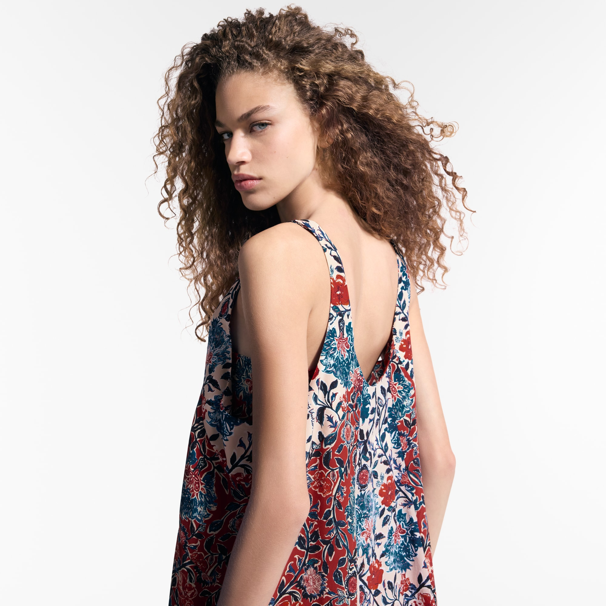 Floral Vine Godet Dress - 5