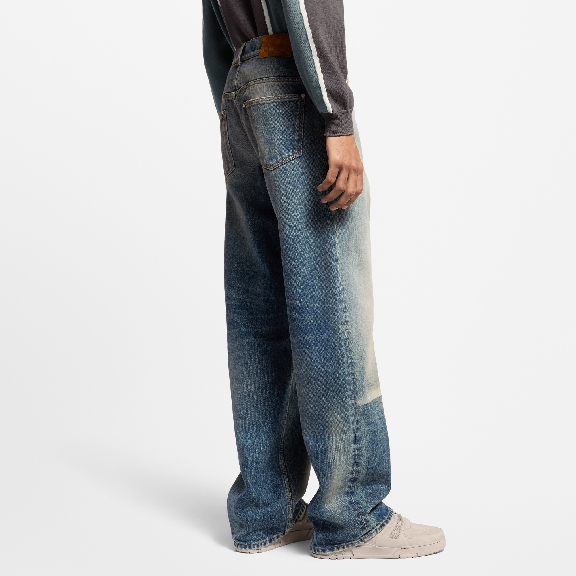 Sunfaded Effect Denim Skate Pants - 5
