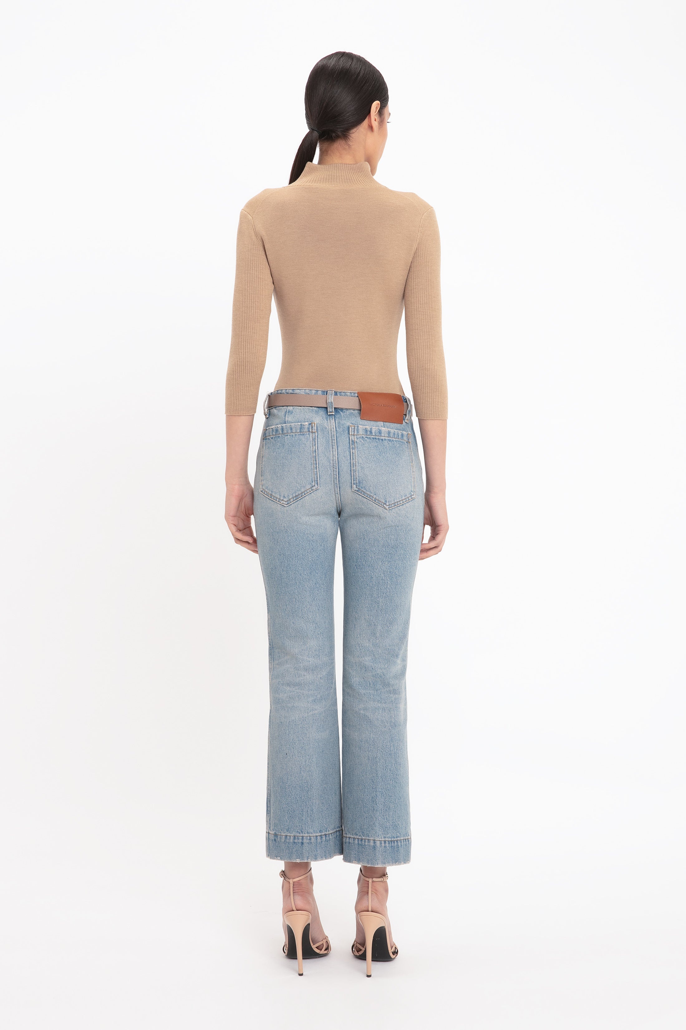 Half Zip Short Sleeve Knitted Top In Sandstorm - 4