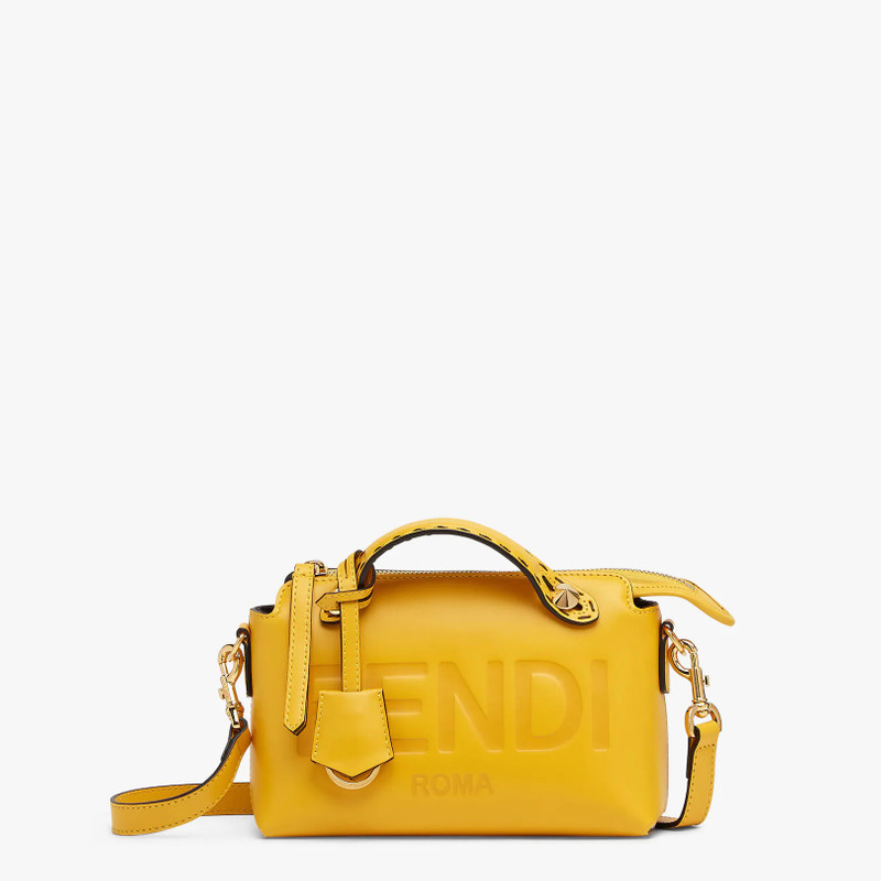 Yellow leather small Boston bag 1