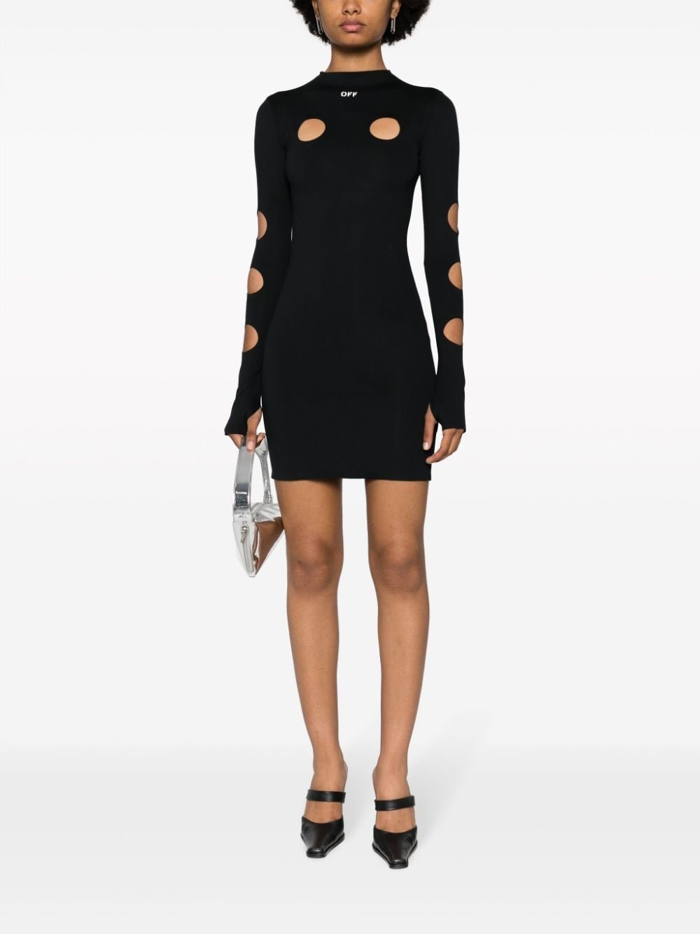 cut-out long-sleeve minidress - 2