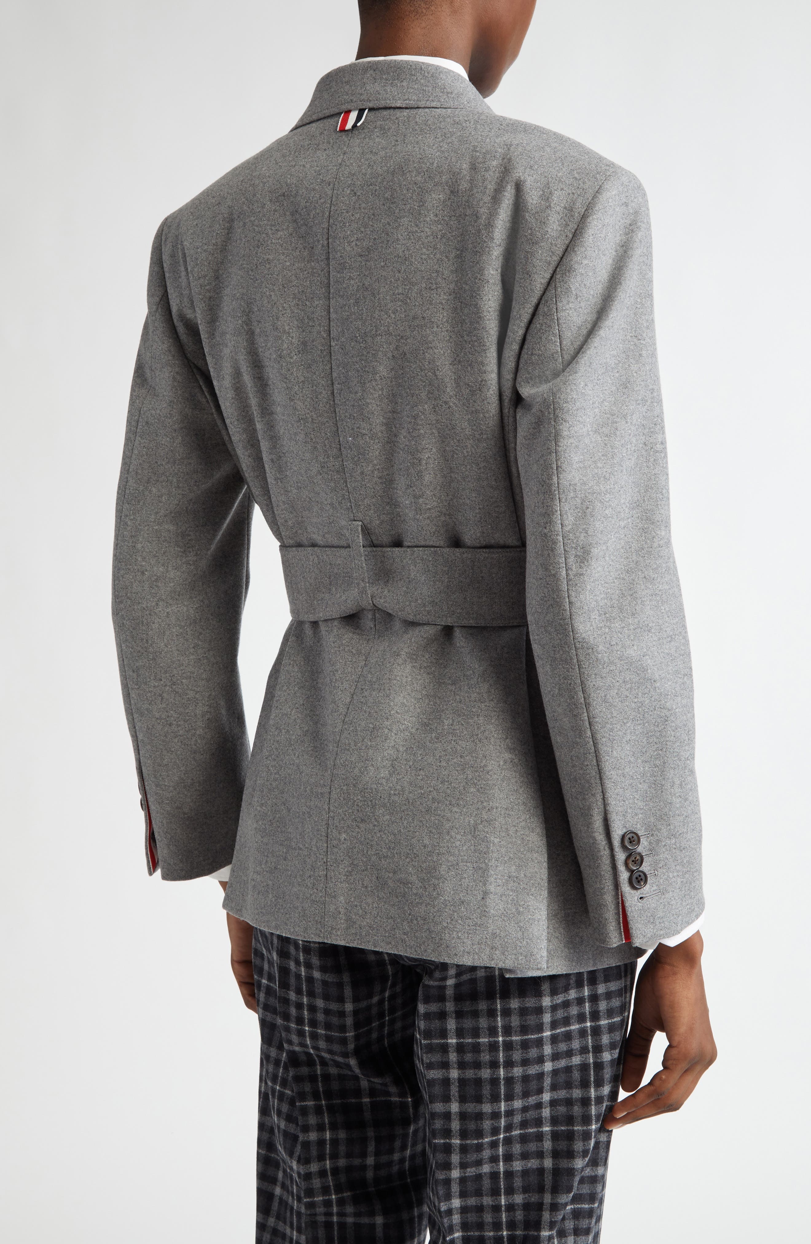 Thom Browne Wool Flannel Safari Jacket in Light Grey at Nordstrom - 3