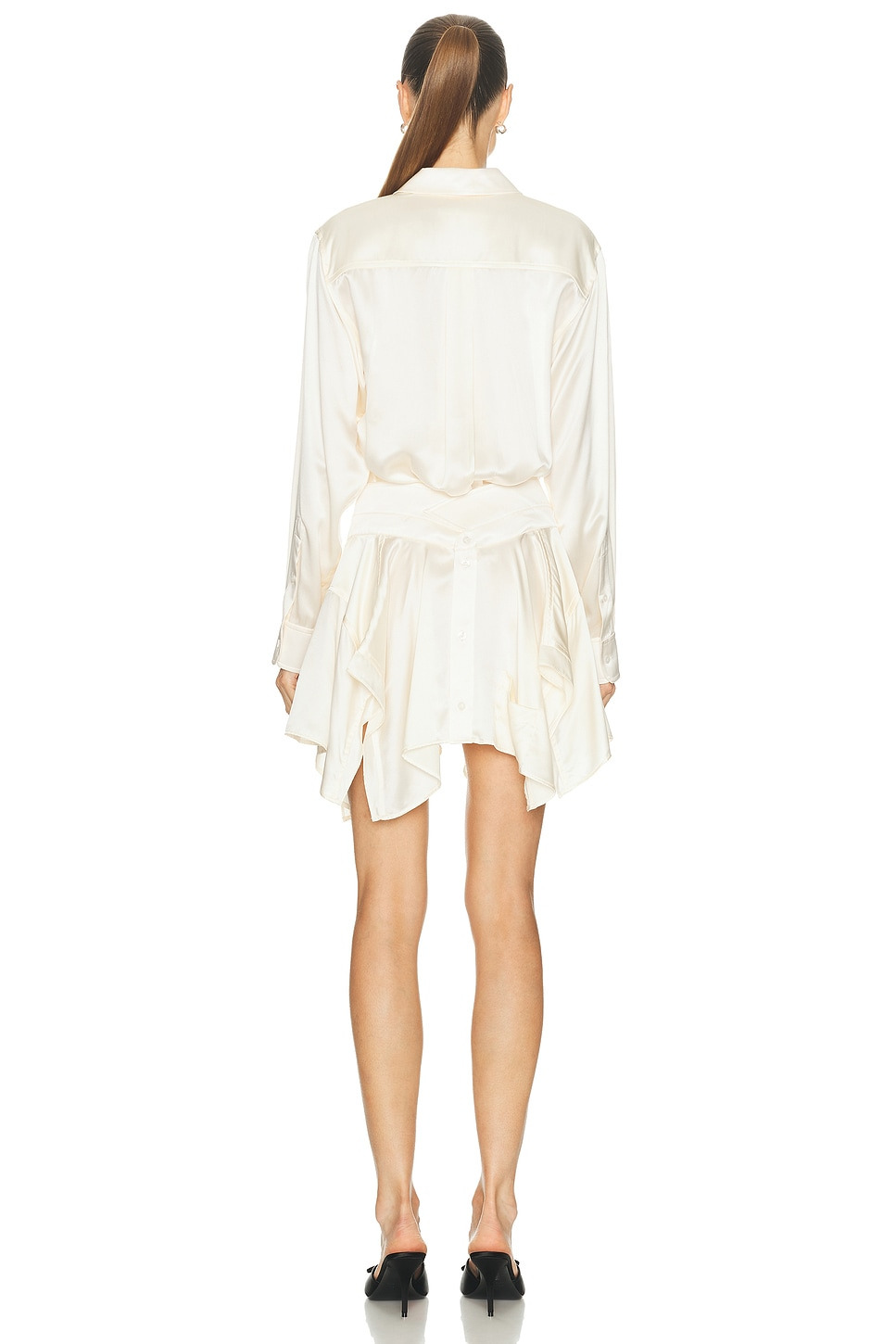 Cut Off Double Shirt Dress - 4