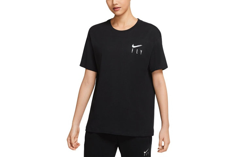 (WMNS) 나이키 비행 로고 인쇄 스포츠 농구 짧은 소매 검정 t-셔츠 DB6193-010 - 1