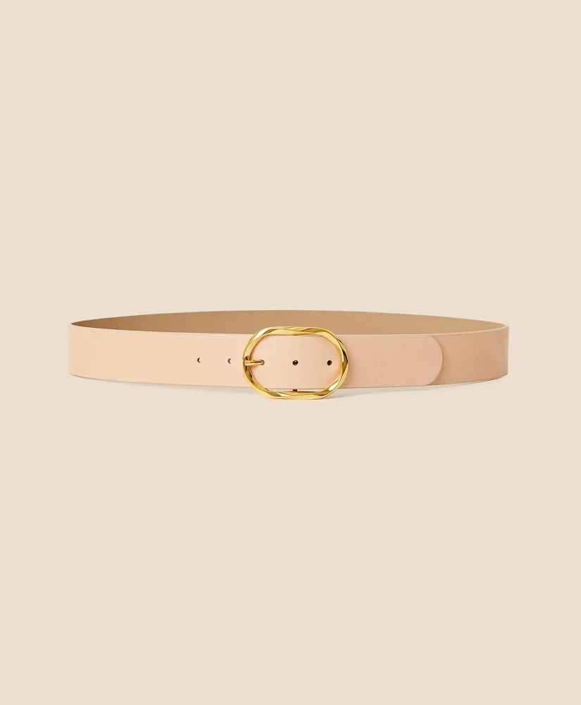 B-Low the Belt Gold-Tone & Leather Twisted Buckle Belt - 1