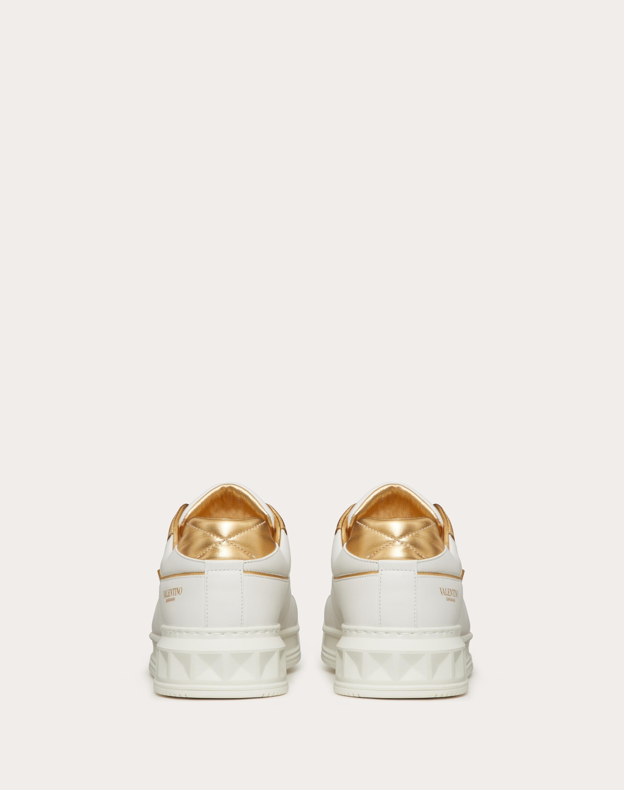 ONE STUD LOW-TOP SNEAKER IN NAPPA WITH METALLIC DETAILS - 3