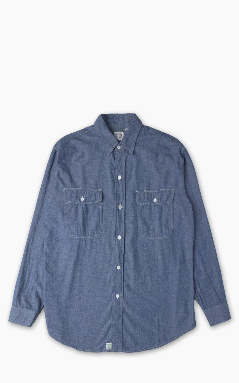 ORSLOW CHAMBRAY WORK SHIRT INDIGO BLUE - 1