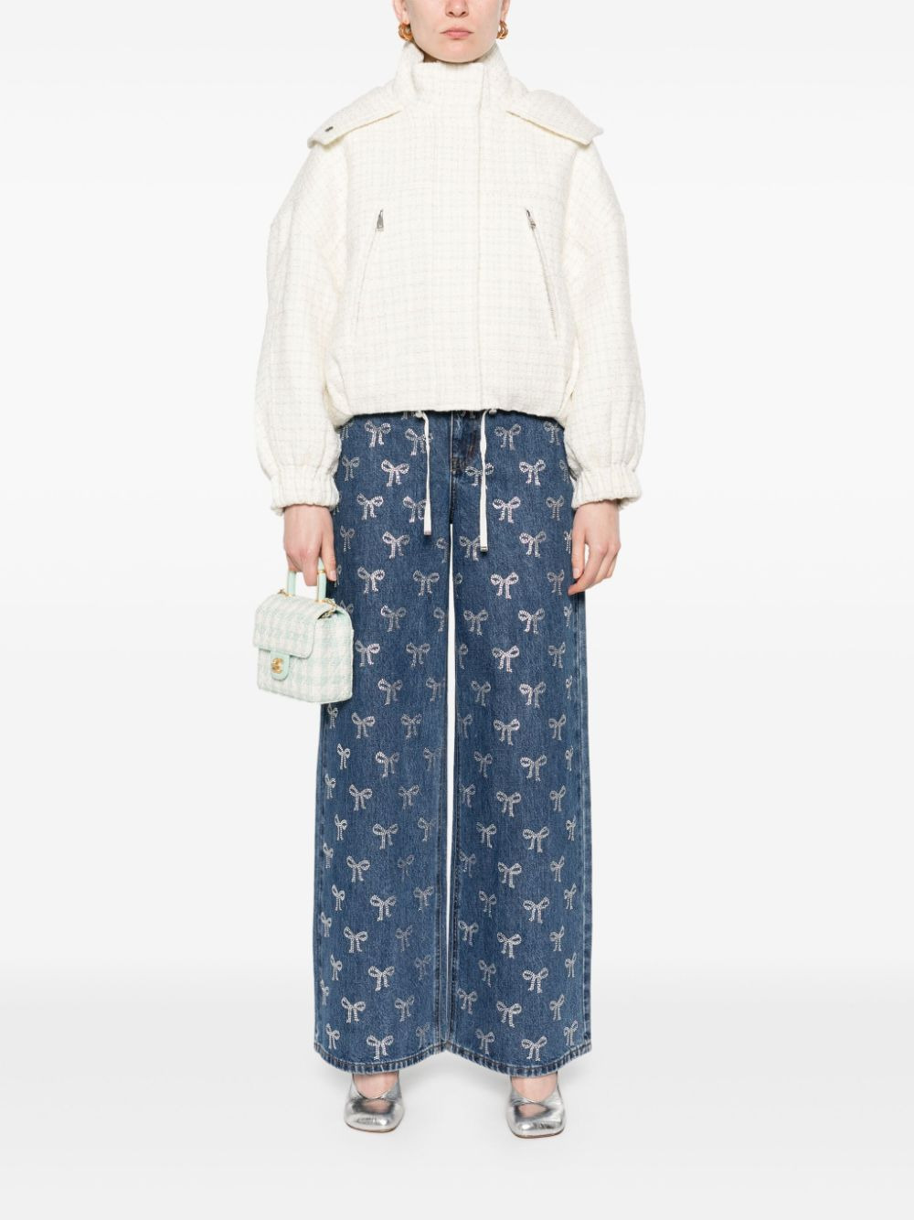 Self-Portrait Women Jeans With Rhinestone Bow - 2