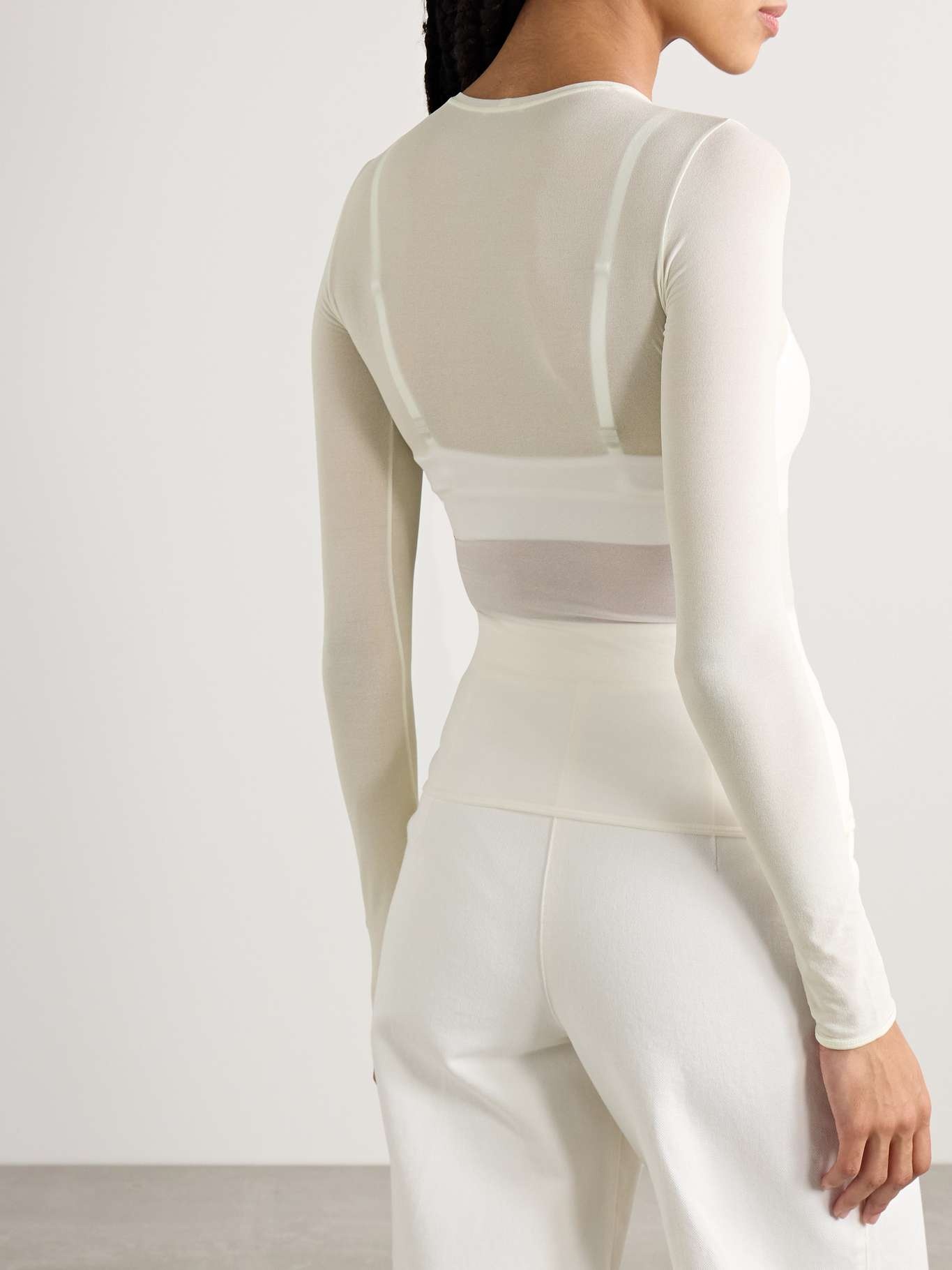 Ames stretch-silk T-shirt Off-white - 4
