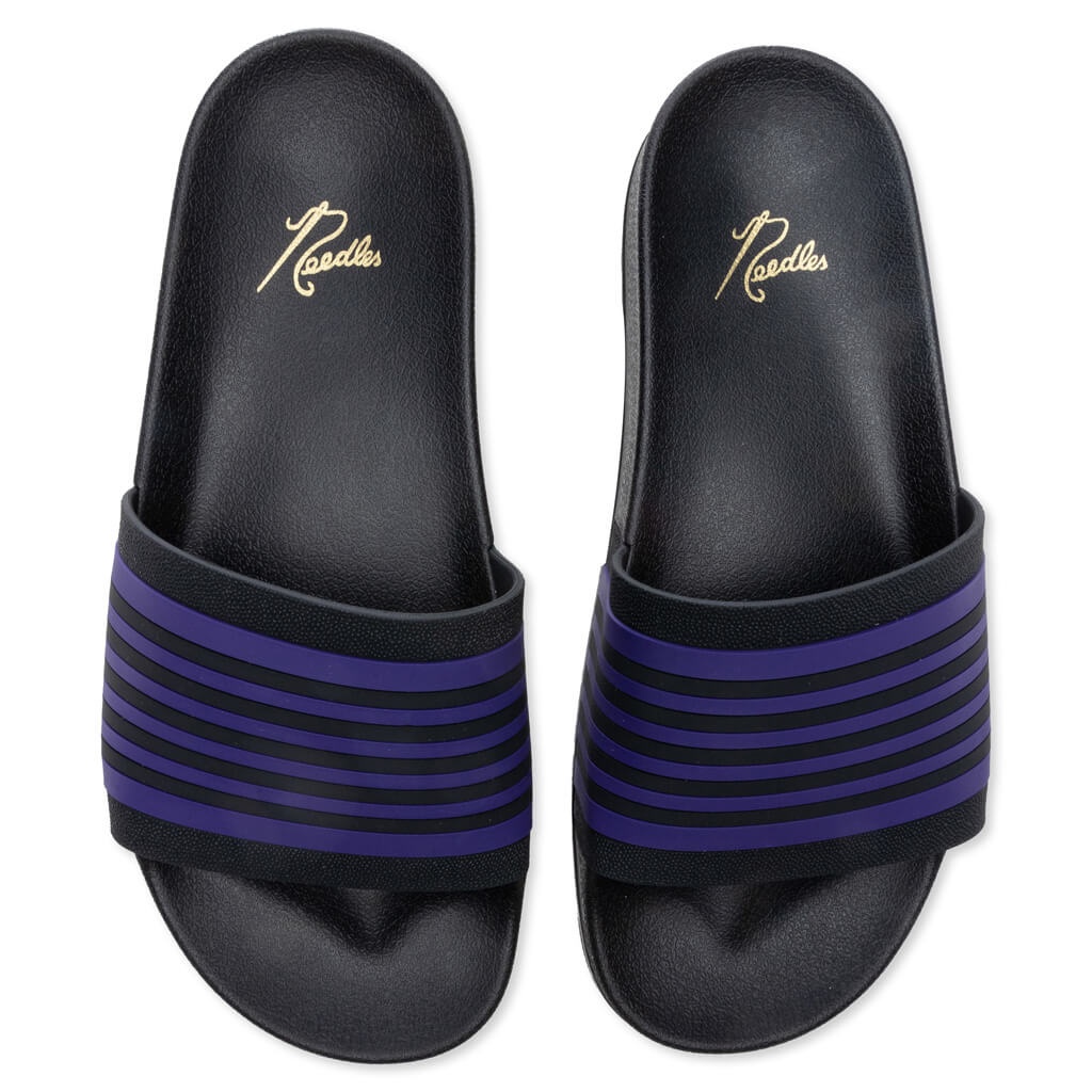 NEEDLES TRACK LINE SHOWER SANDALS - BLACK/PURPLE - 4