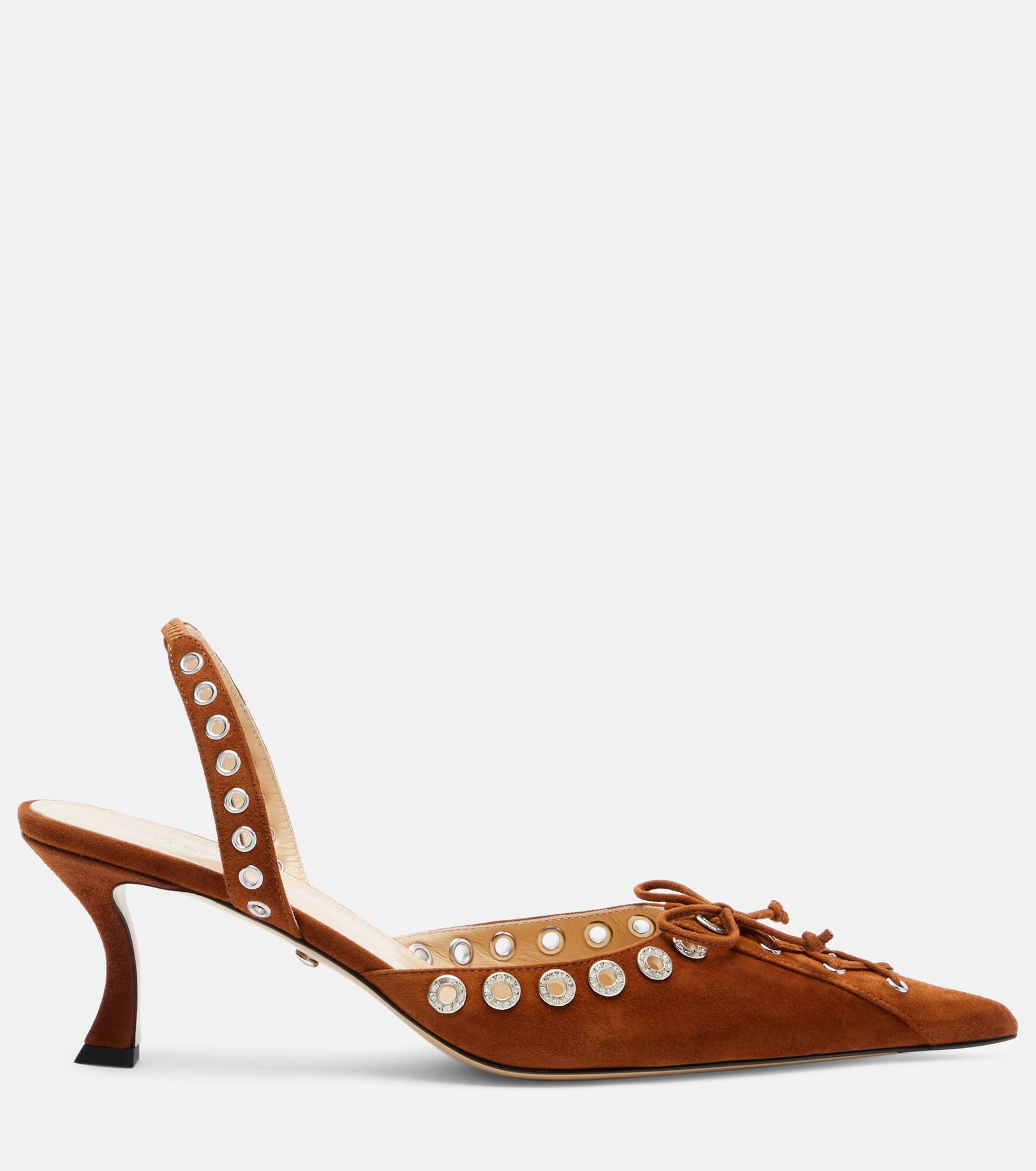 Crystalized Corset 65 suede slingback pumps - 4
