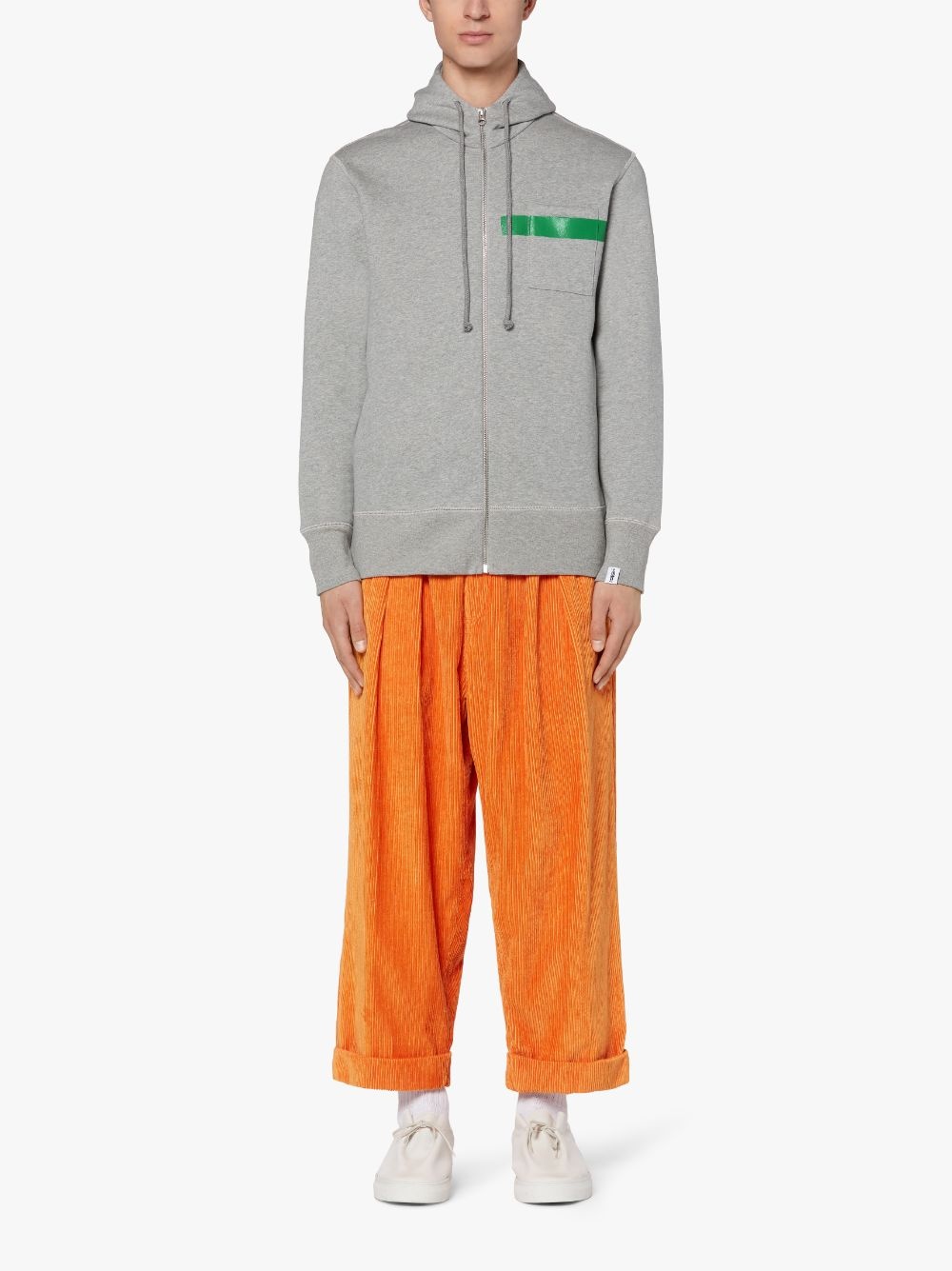 GREY X GREEN COTTON HOODED SWEATSHIRT | GJM-208 - 2