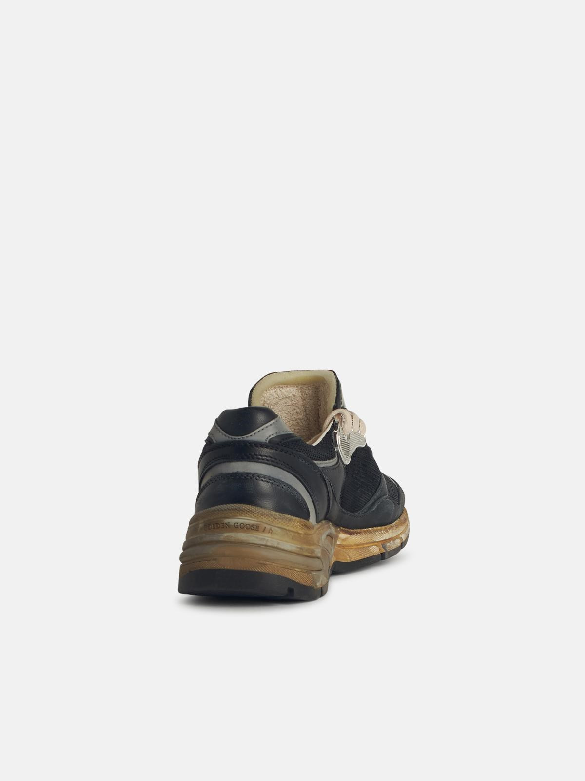 'RUNNING DAD' BLACK LEATHER BLEND SNEAKERS - 3