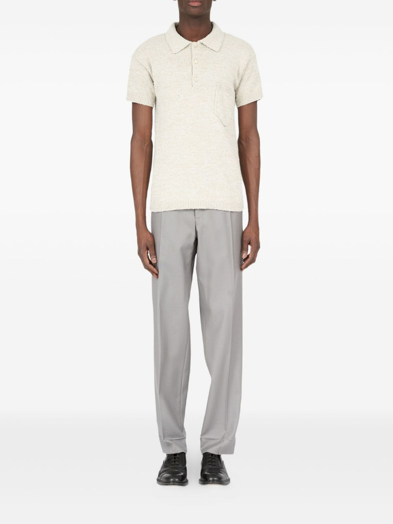 Maison Margiela mélange-effect polo shirt outlook