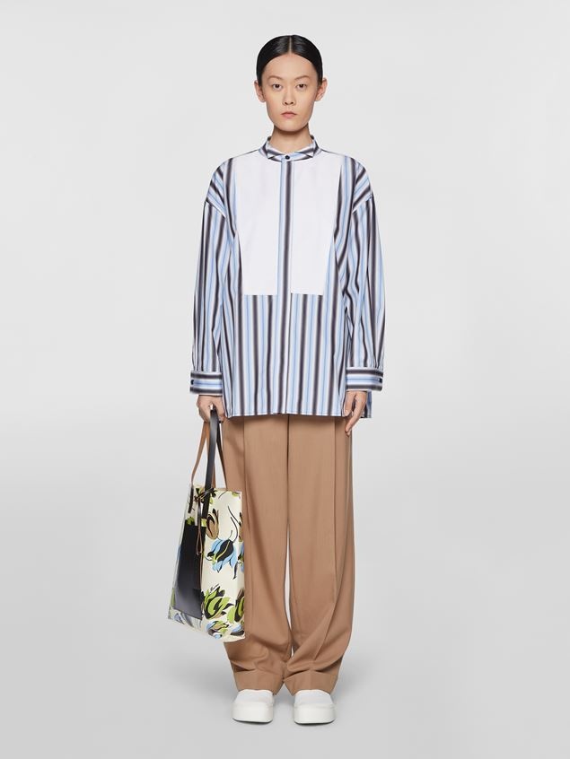 TUXEDO STRIPED COTTON POPLIN SHIRT - 5