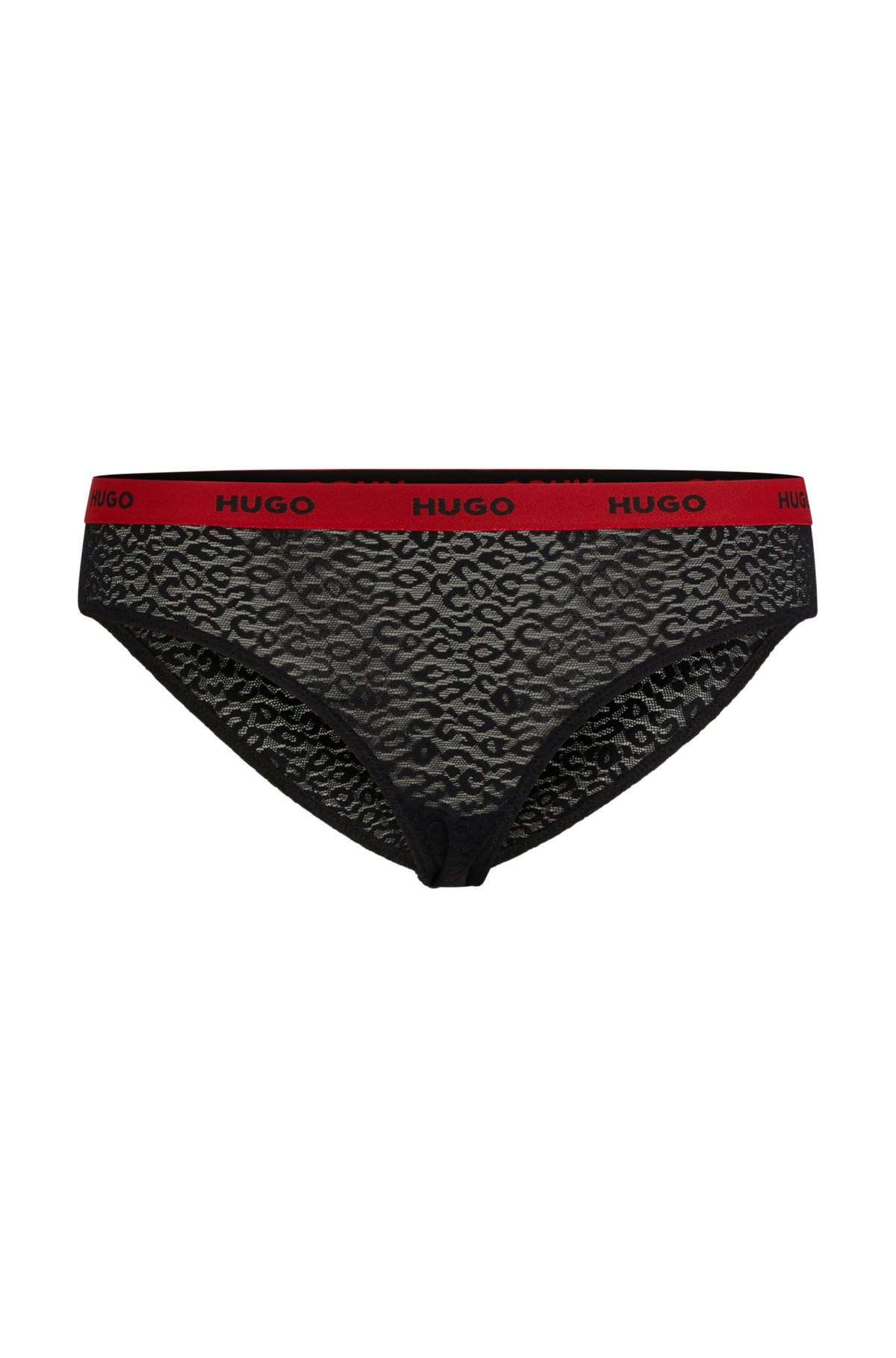 STRETCH-LACE BRIEFS WITH LOGO WAISTBAND - 1
