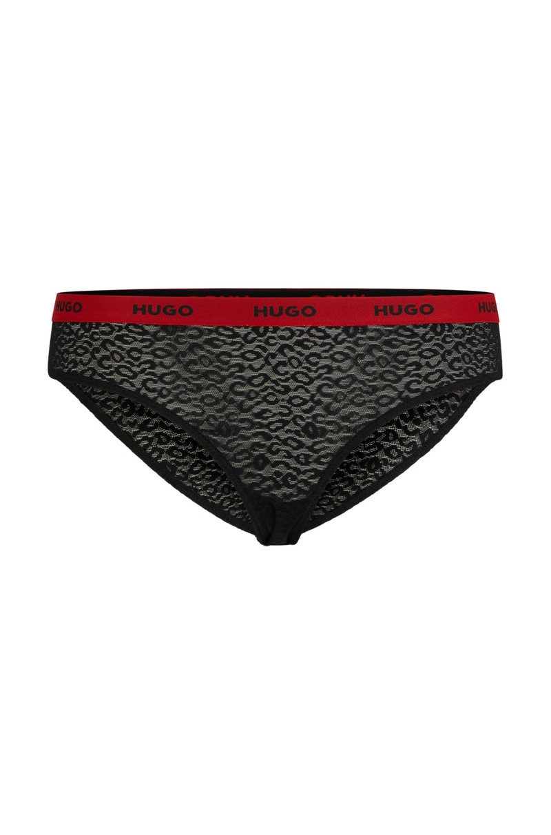 STRETCH-LACE BRIEFS WITH LOGO WAISTBAND 1