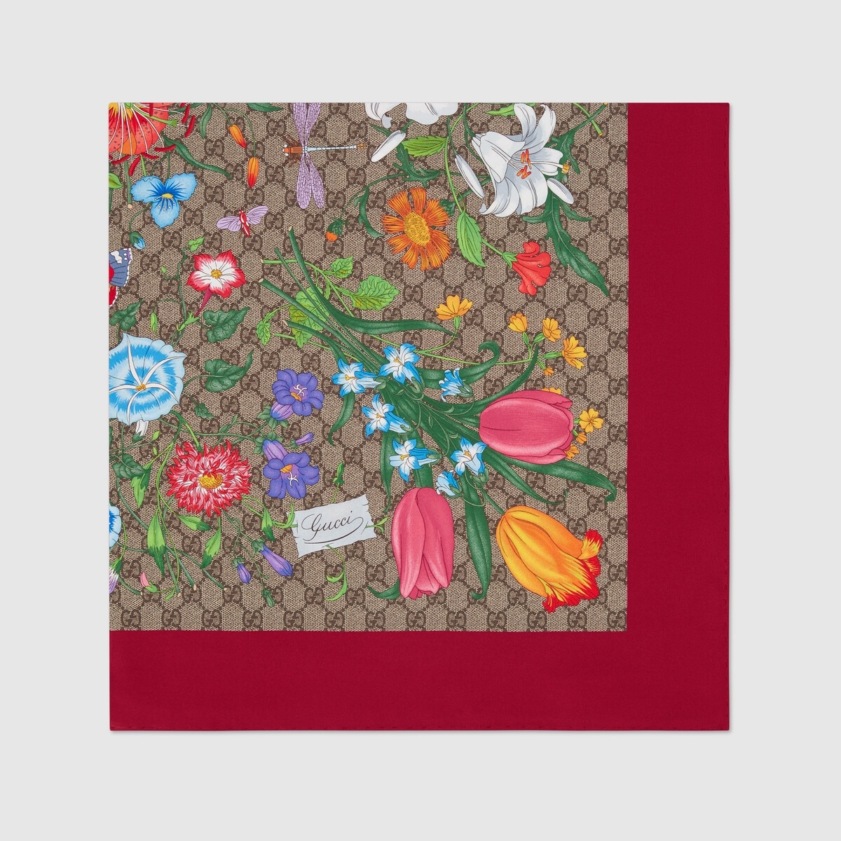GG Flora print silk scarf - 2