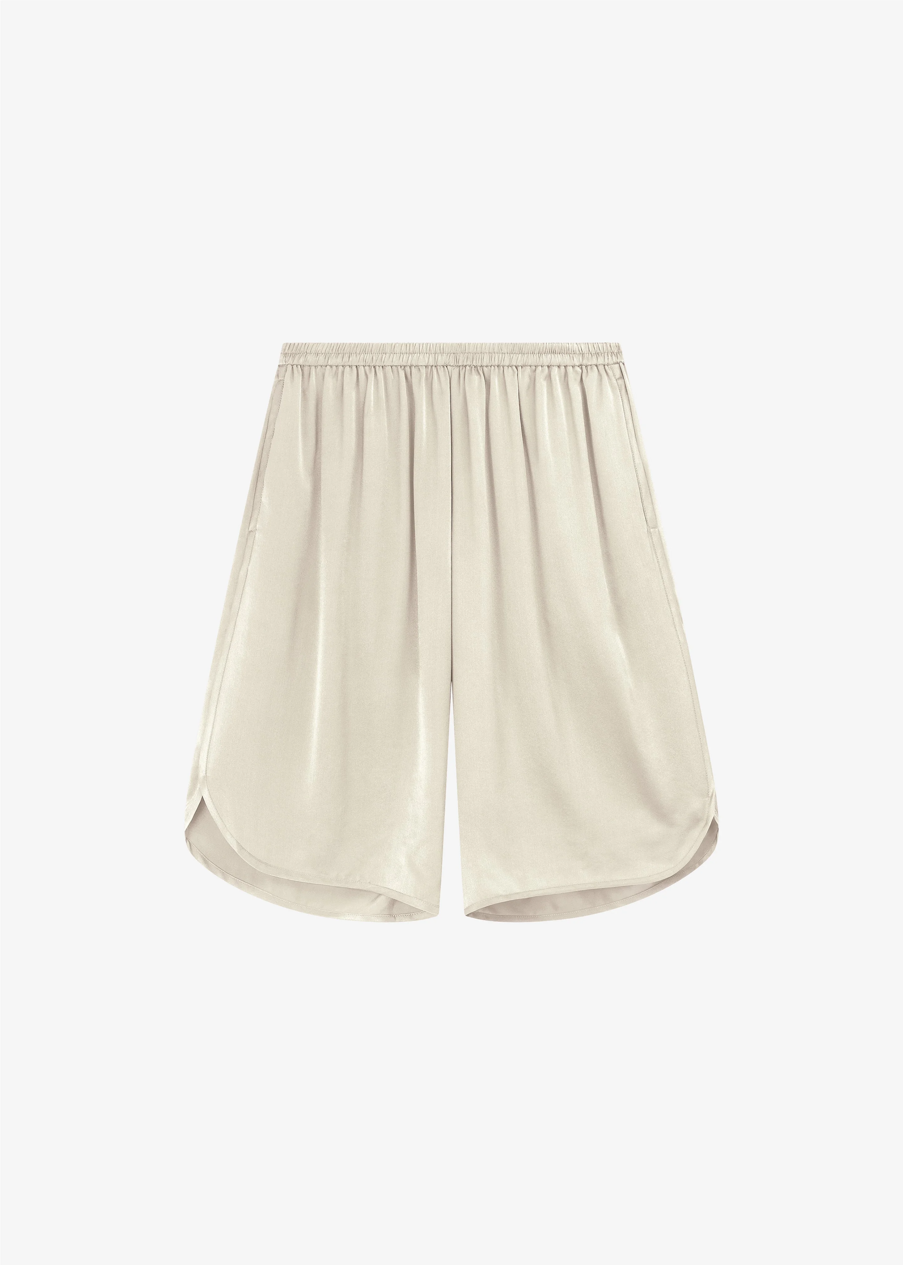 Nelis Silk Bermuda Shorts - Champagne - 1