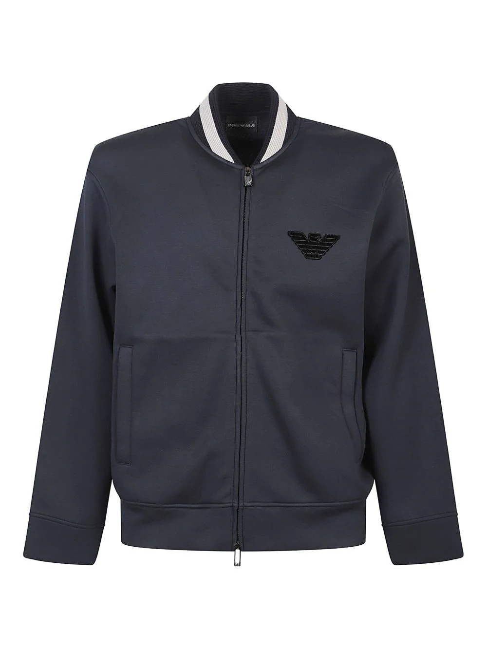 eagle-emblem zip-up bomber - 1