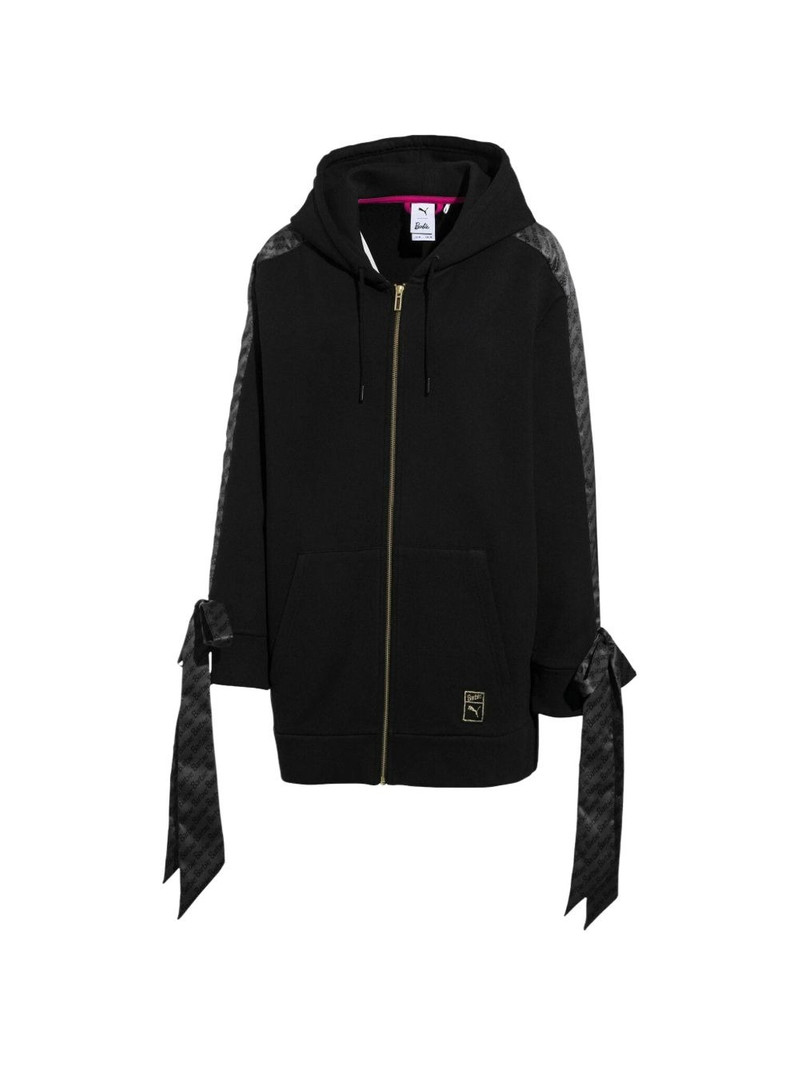 x Barbie full-zip tie-sleeve hoodie 1