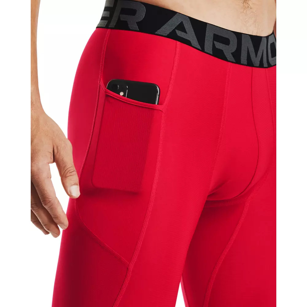 Men's Red HeatGear Armour Â¾ Leggings - 5
