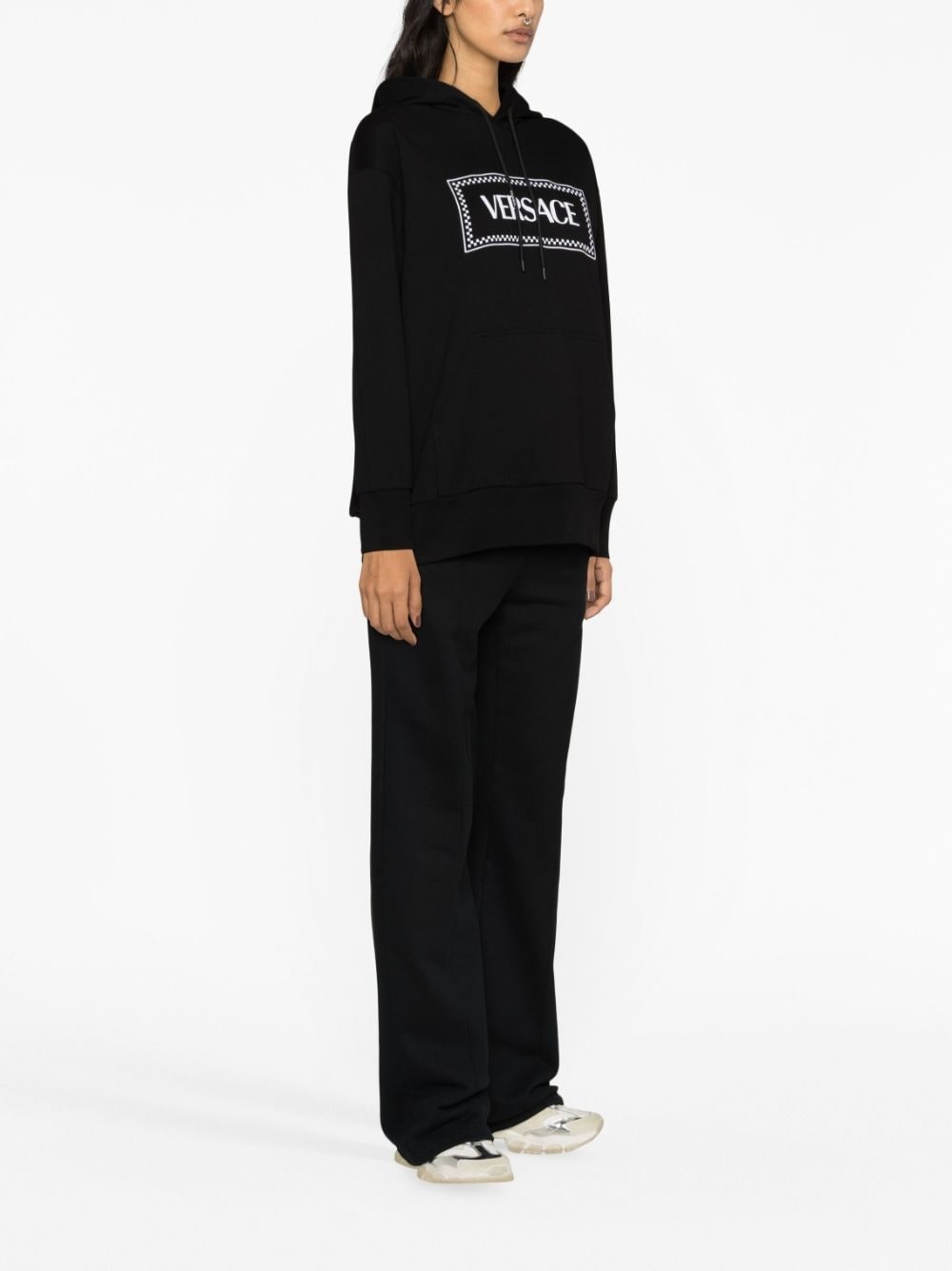 logo-print rib-trimmed hoodie - 3