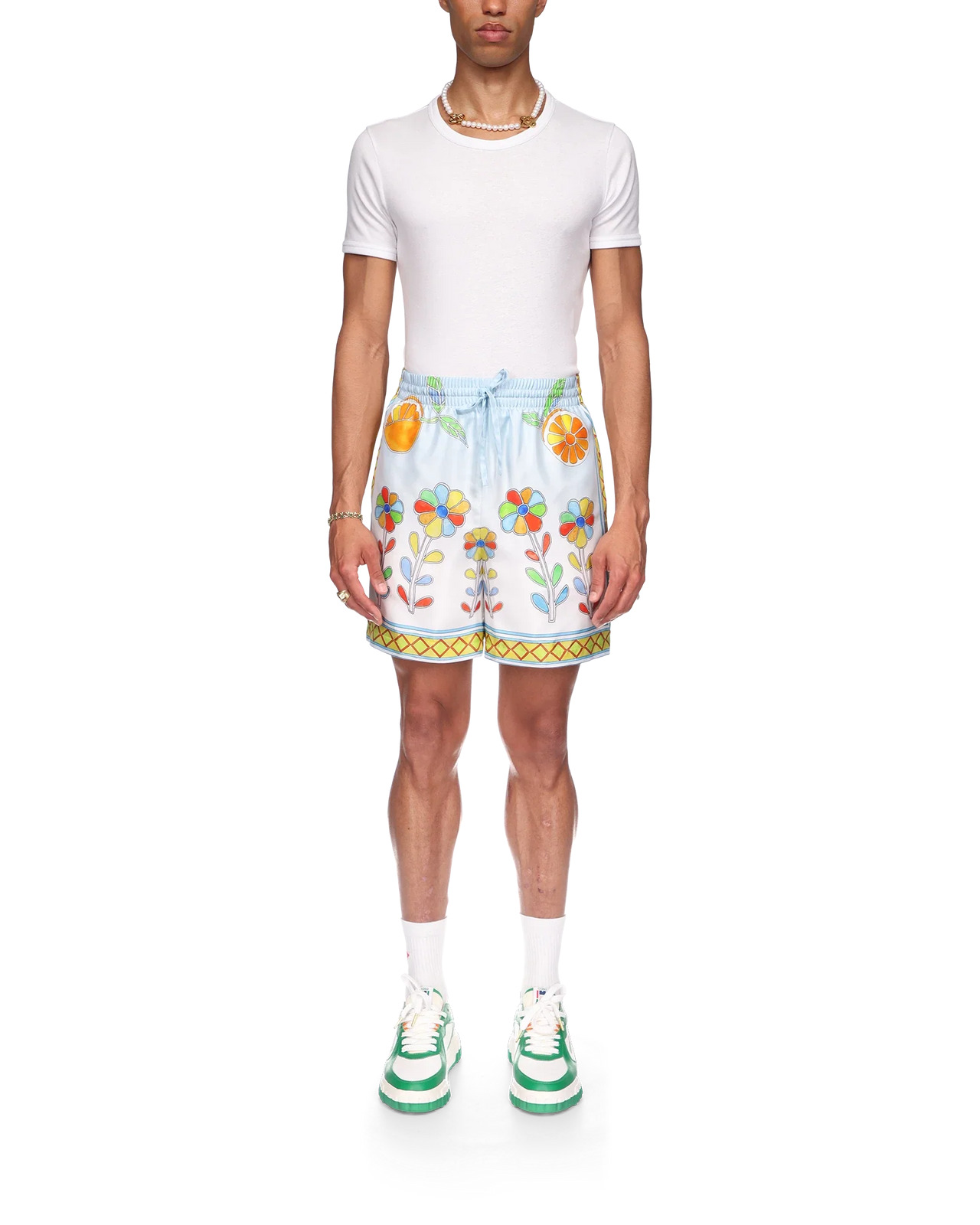 Yoruba Flowers Silk Shorts - 2