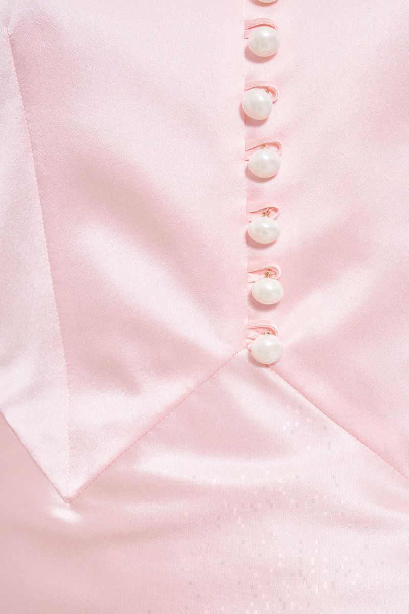 SILK SATIN DRESS WITH COLLAR AND BUTTONS 3