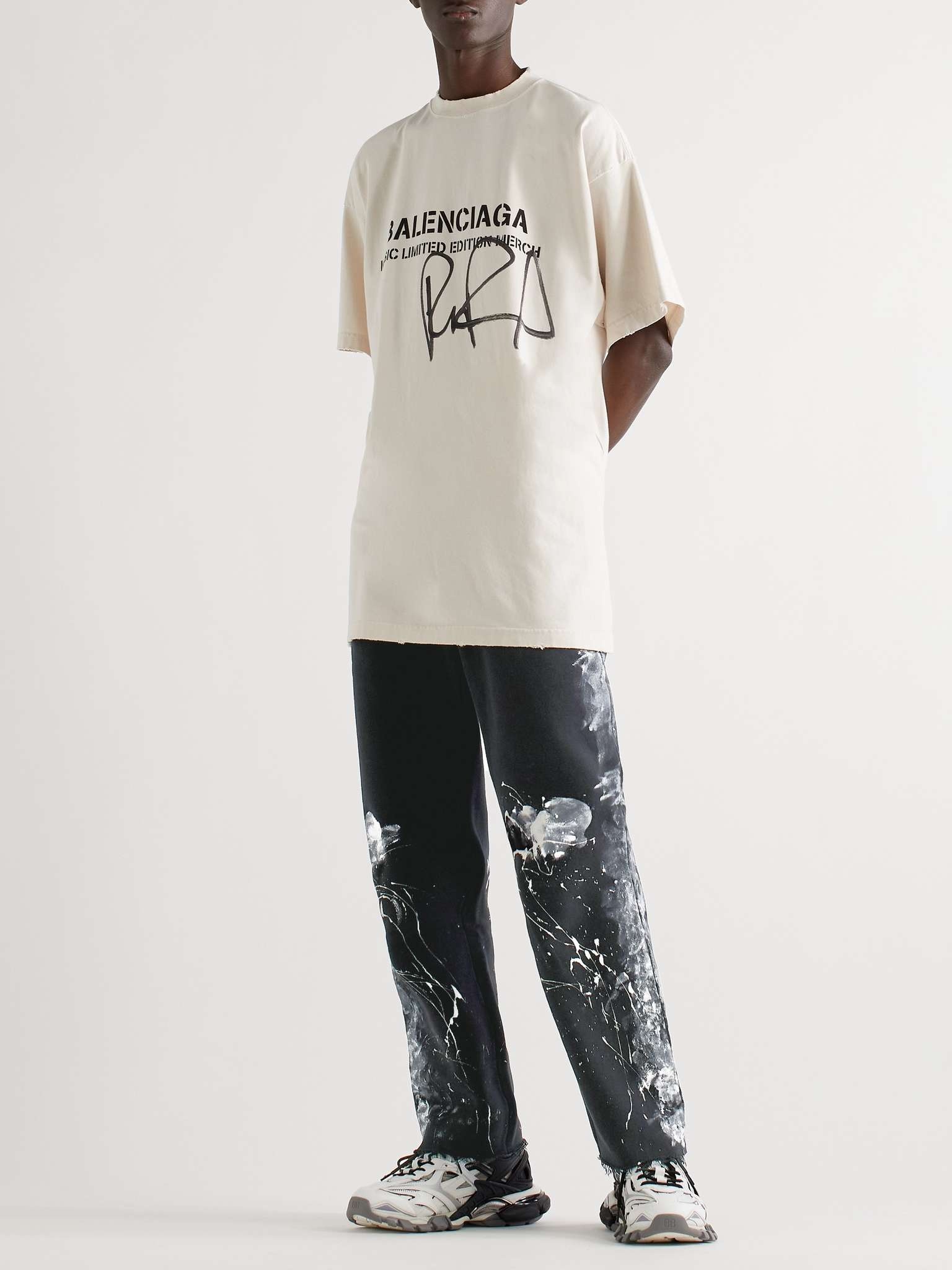 Painted Distressed Cotton-Jersey Sweatpants - 2