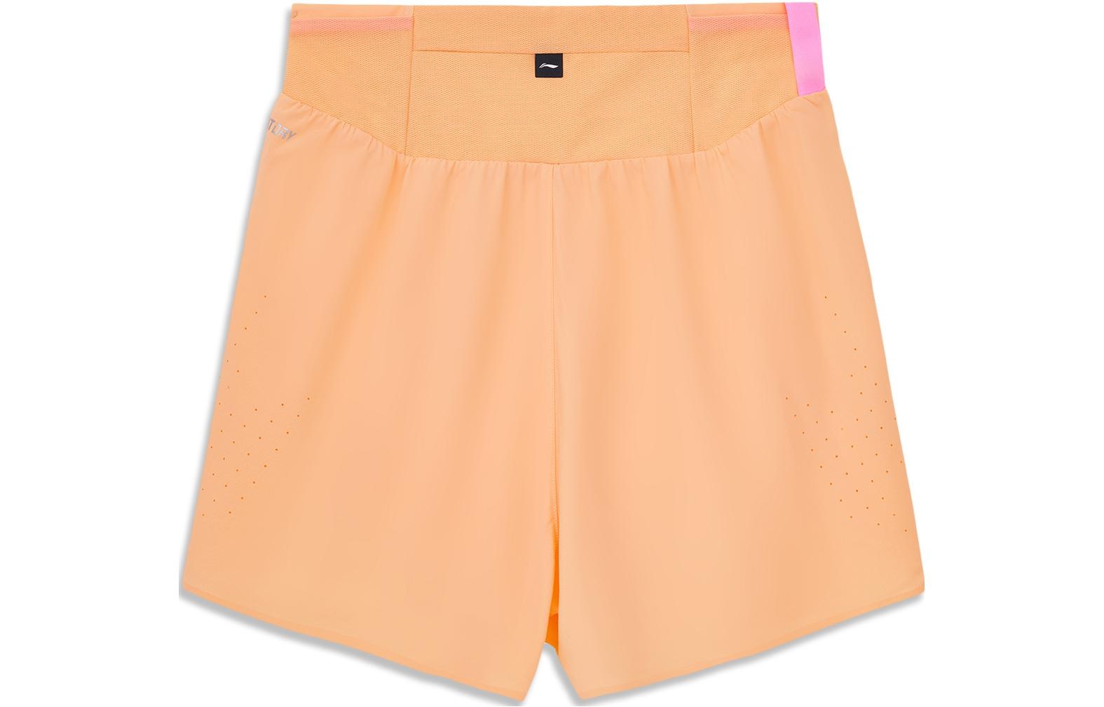 (WMNS) Li-Ning Graphic Running Shorts 'Light Orange' AKSU004-3 - 2