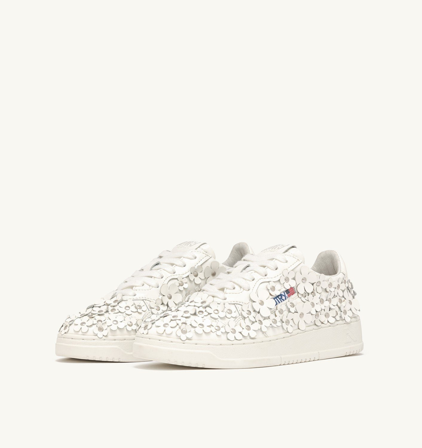 MEDALIST LOW 'BLOOMING' SNEAKERS IN PATENT LEATHER COLOR WHITE - 6