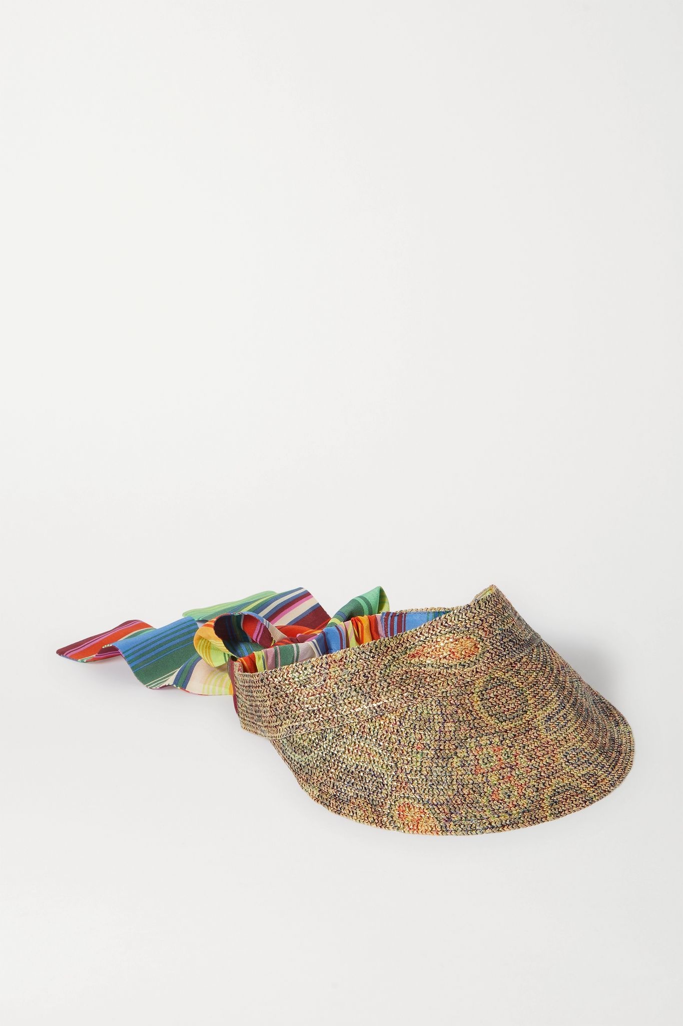 Printed silk-trimmed paper visor - 1