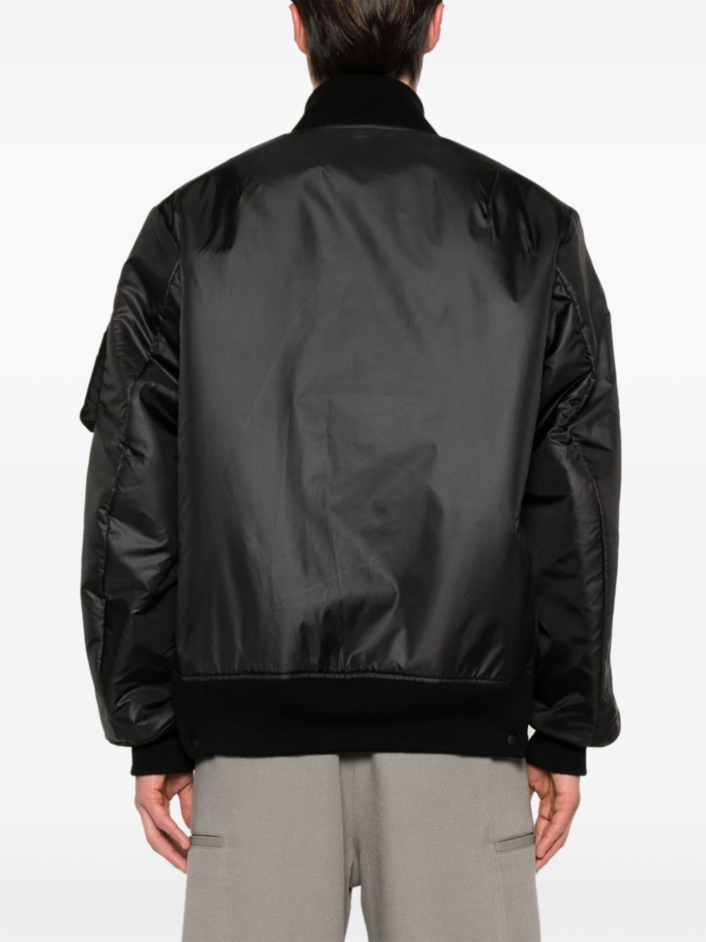 ribbed-trim padded jacket - 4