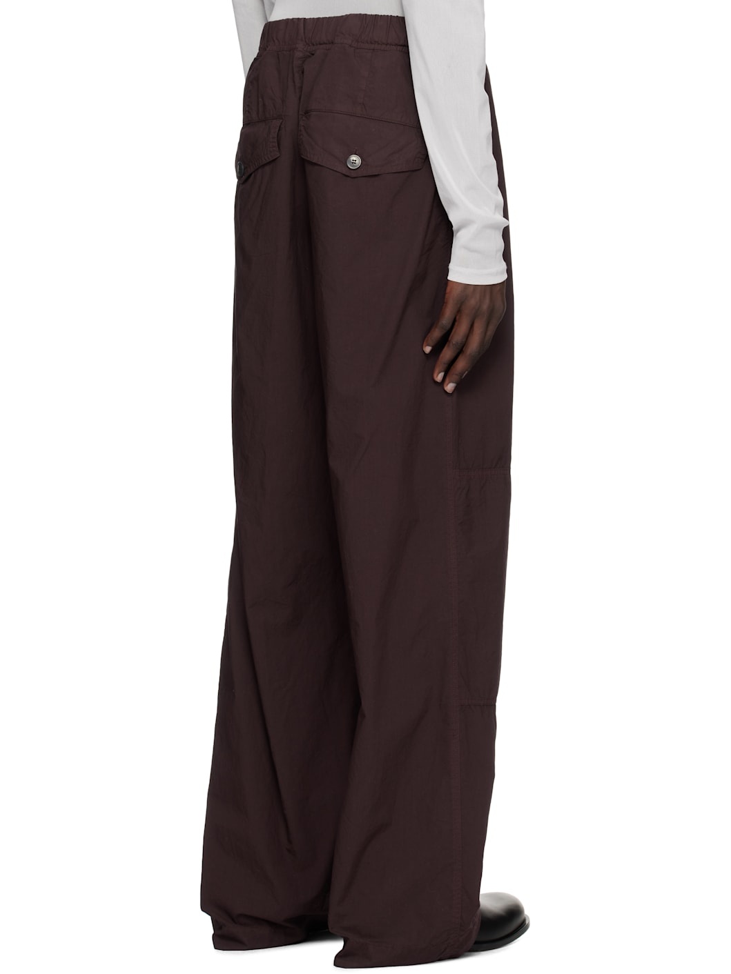 Burgundy Overdyed Cargo Pants - 3
