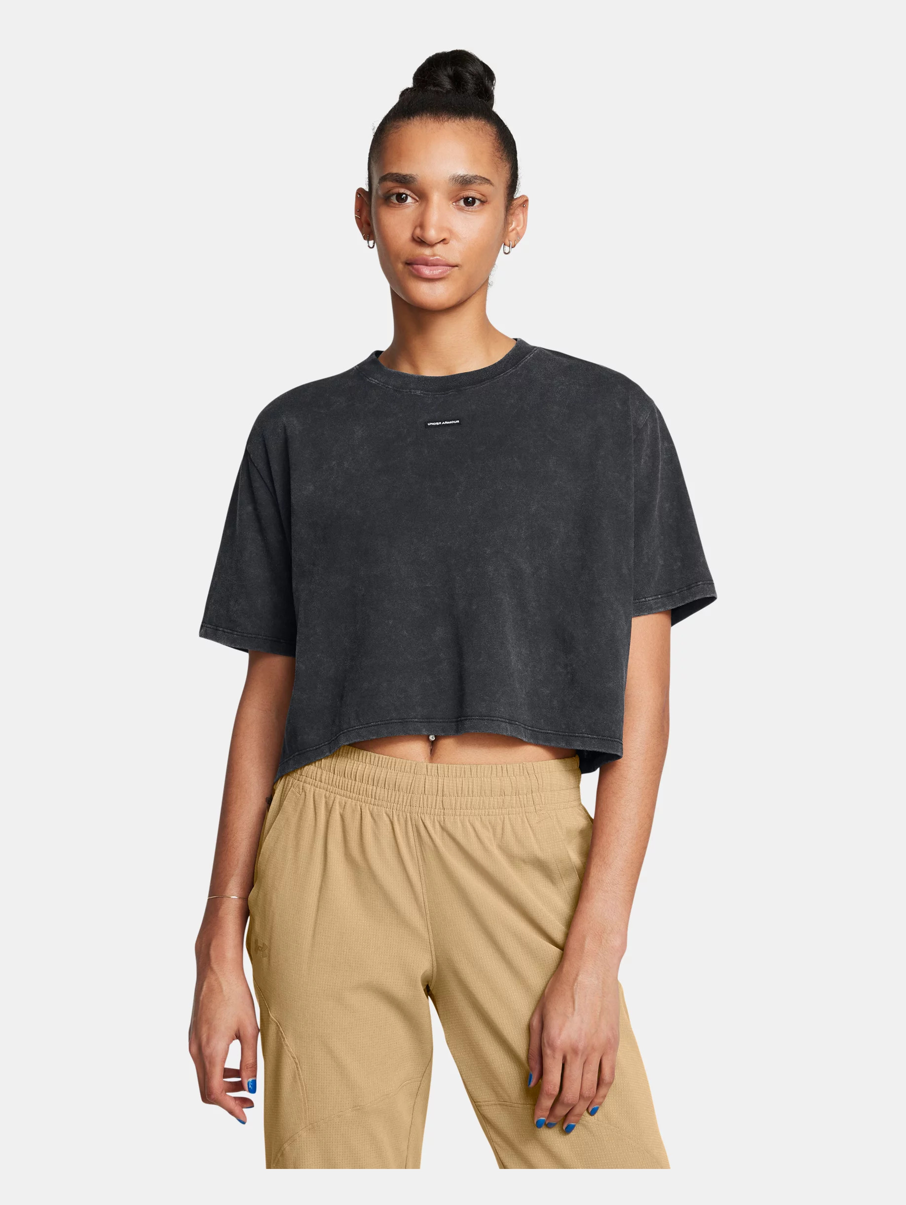 Women's UA Wash Logo Boxy Crop Short Sleeve - 2