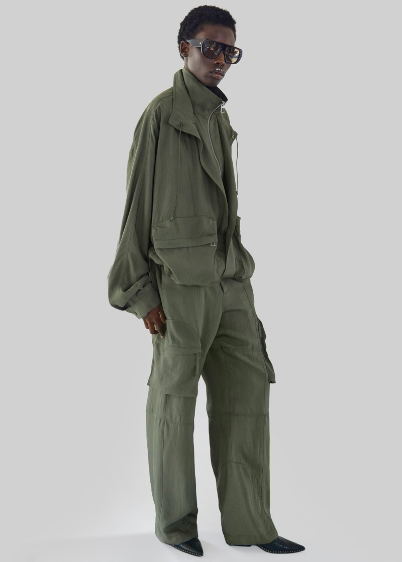 Kelly Fluid Cargo Pants - Moss Green 4