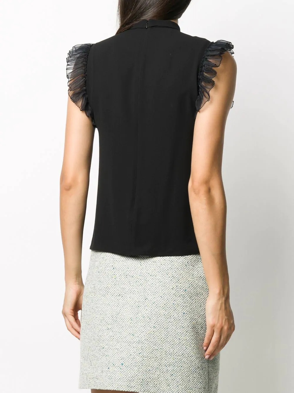 panelled collar sleeveless top - 4