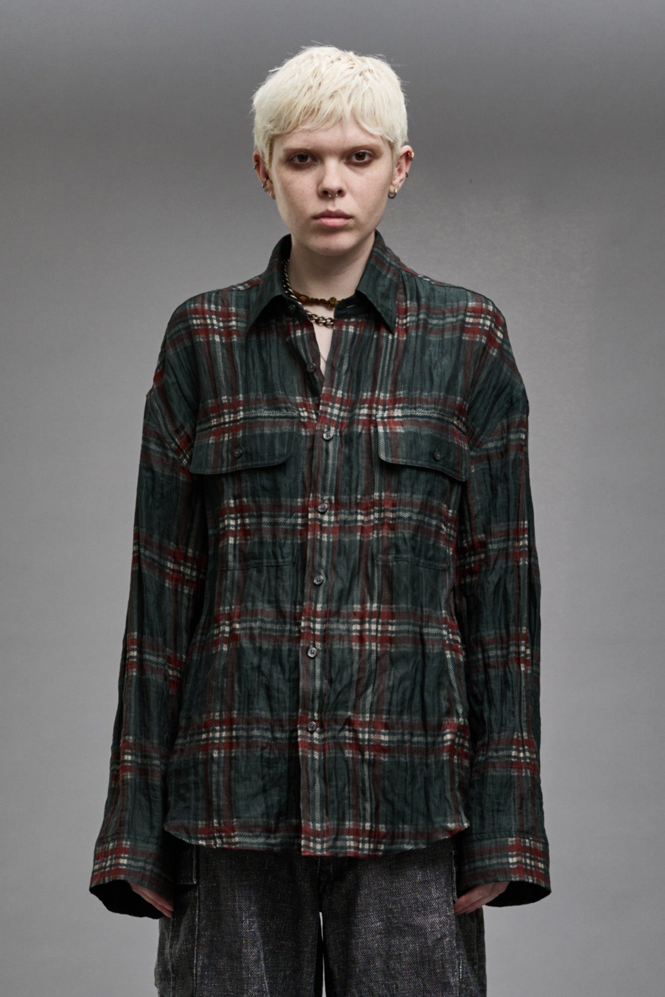 RELAXED WORKSHIRT - MARSH GREEN PLAID - 1