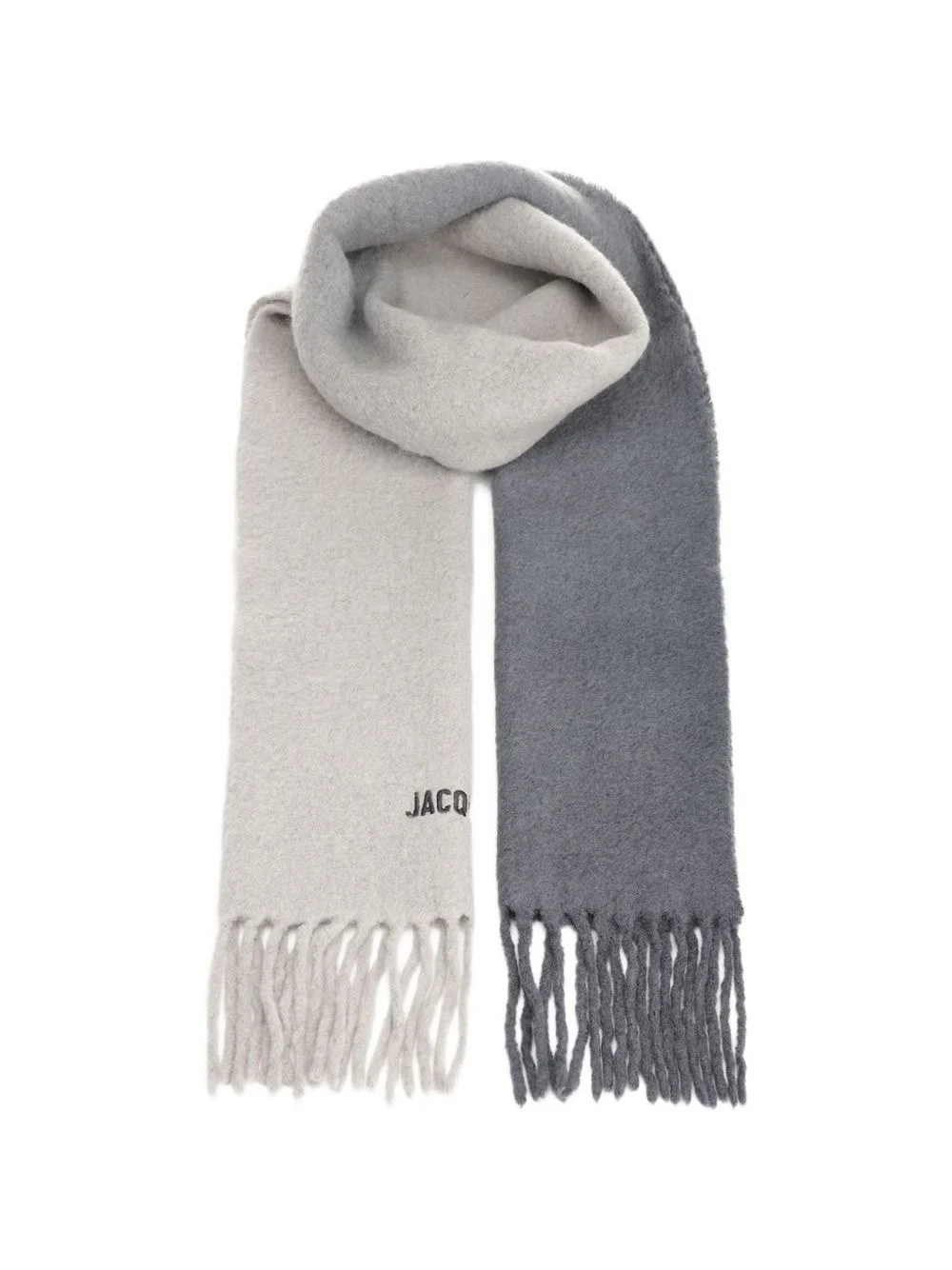 The Moisson logo-embroidered fringed scarf - 1