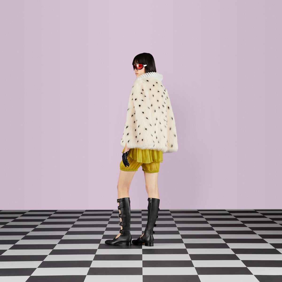 Shearling short cape - 3