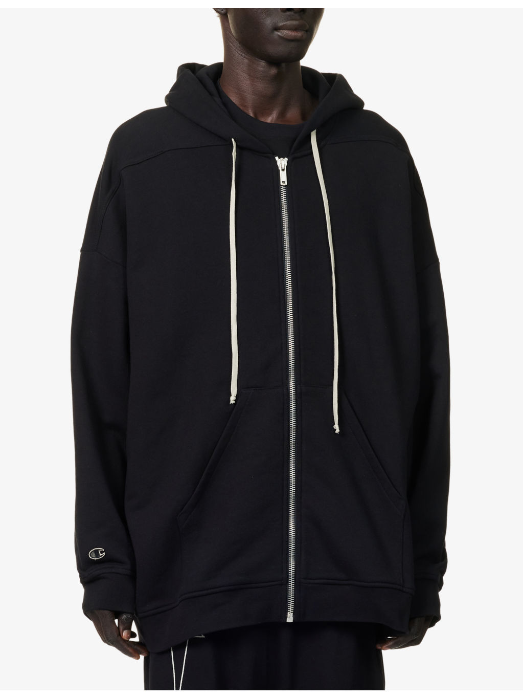 Rick Owens x Champion Jumbo Jason Embroidered Cotton-Jersey Hoody - 3