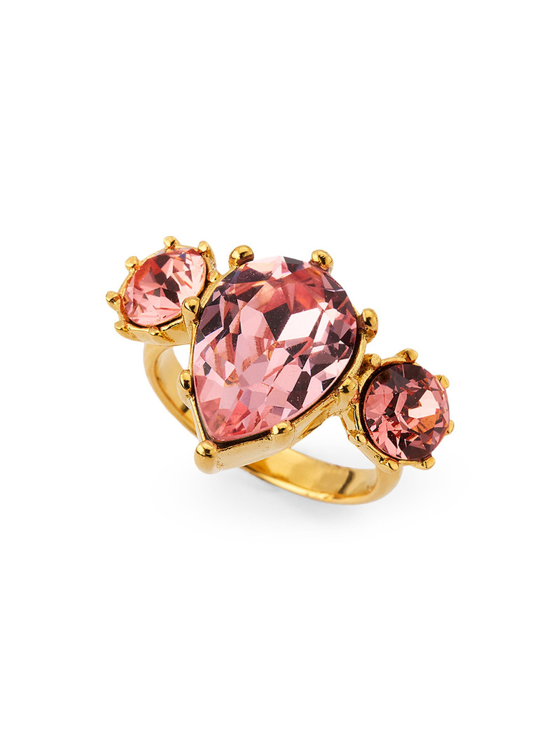 Women's Goldtone & Glass Crystal Ring - Rose 3