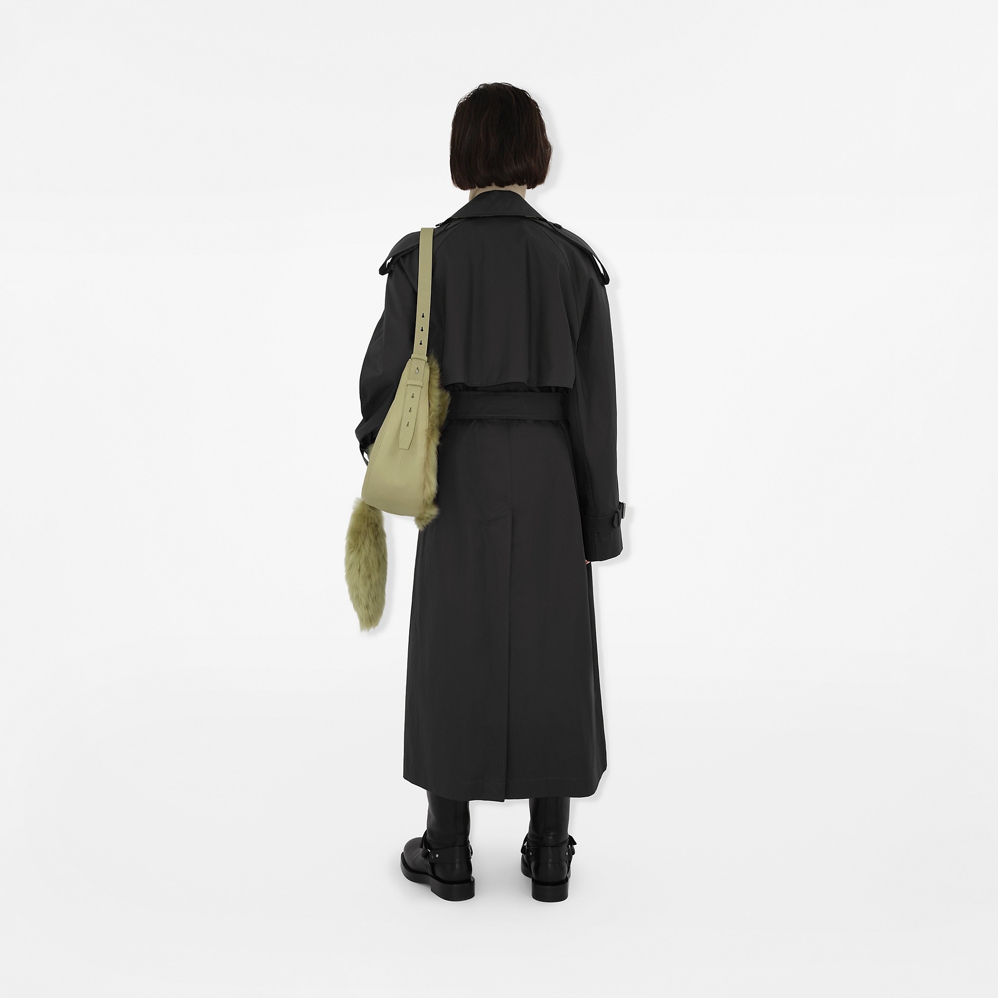 Long Gabardine Trench Coat - 4