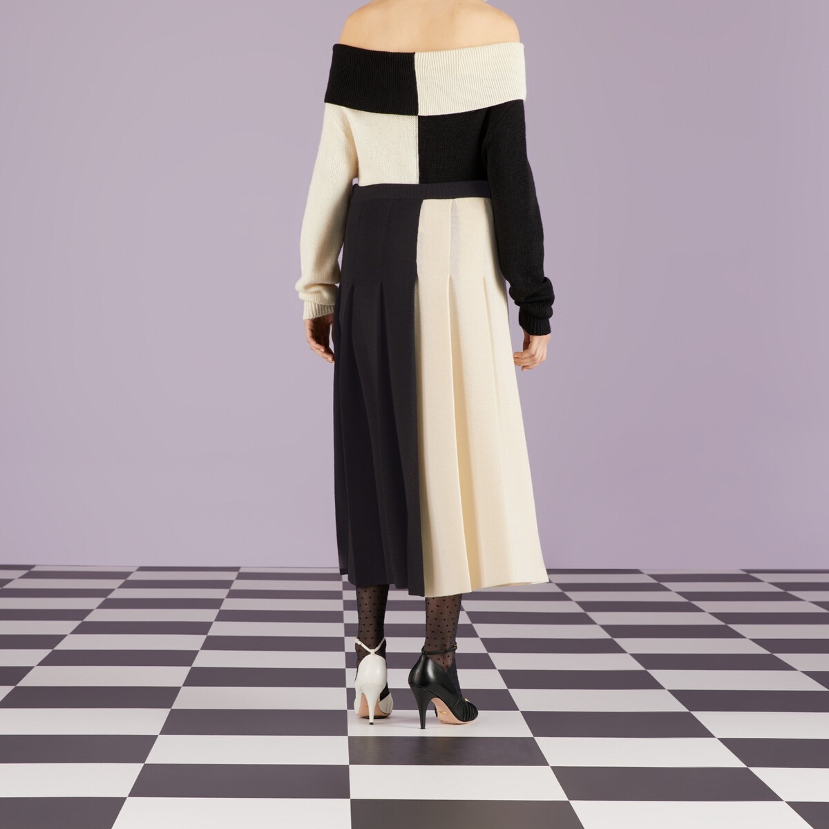 Fine wool bicolor skirt - 7