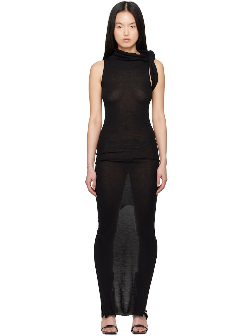 Black Hollywood Banded T Maxi Dress - 1