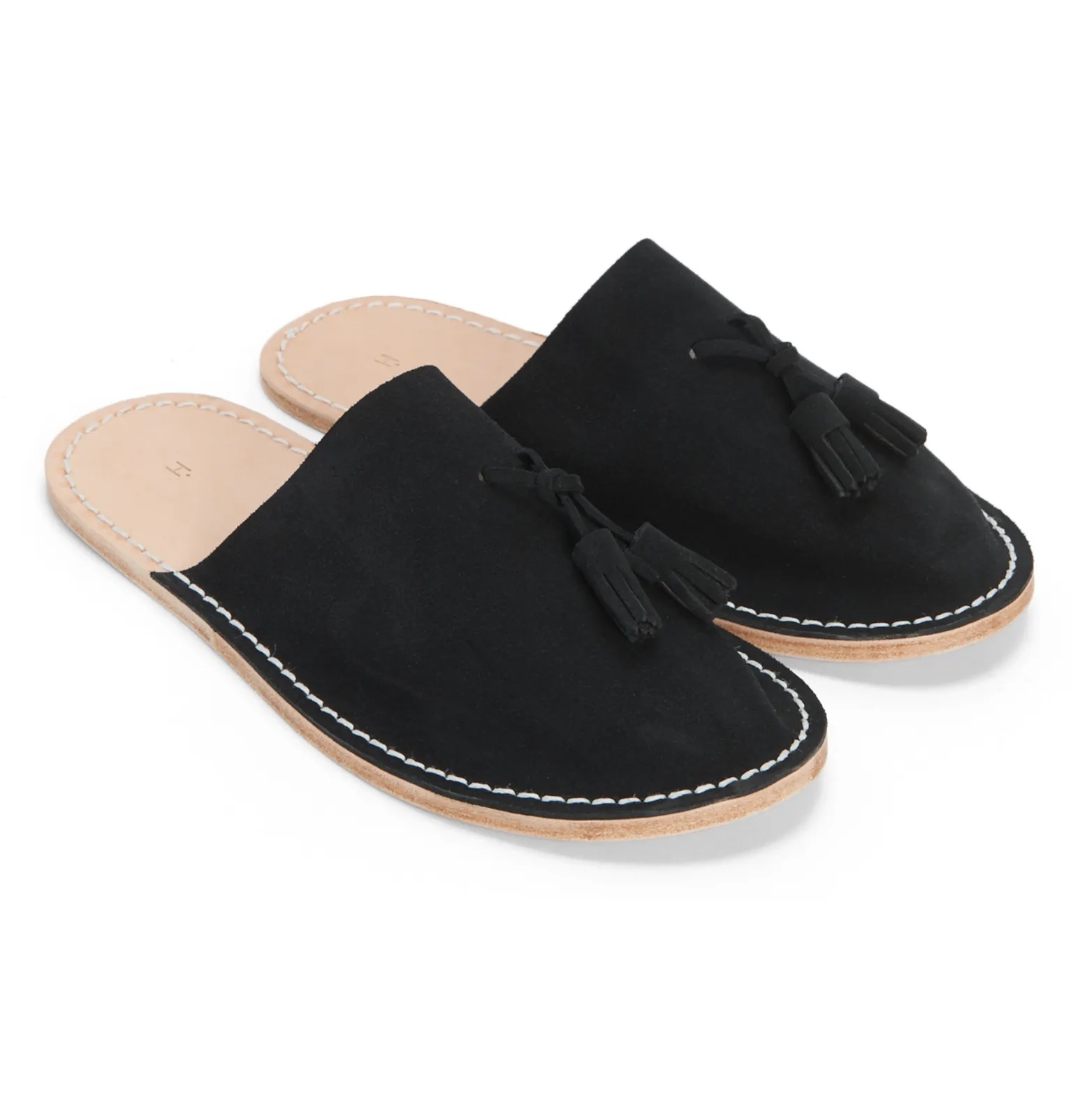 Suede Tasselled Backless Slippers - 2