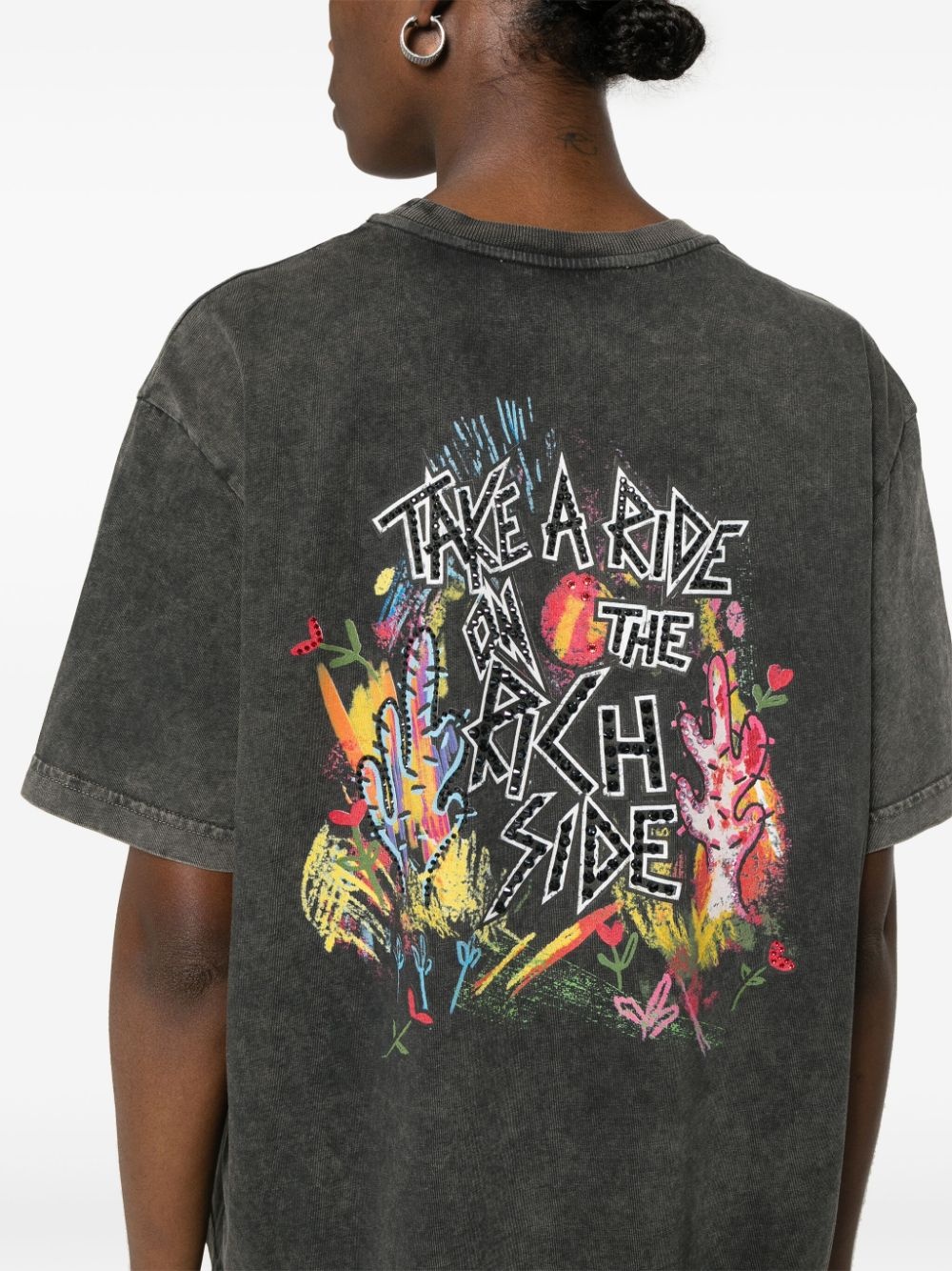 crystal-embellished graphic-print T-shirt - 5