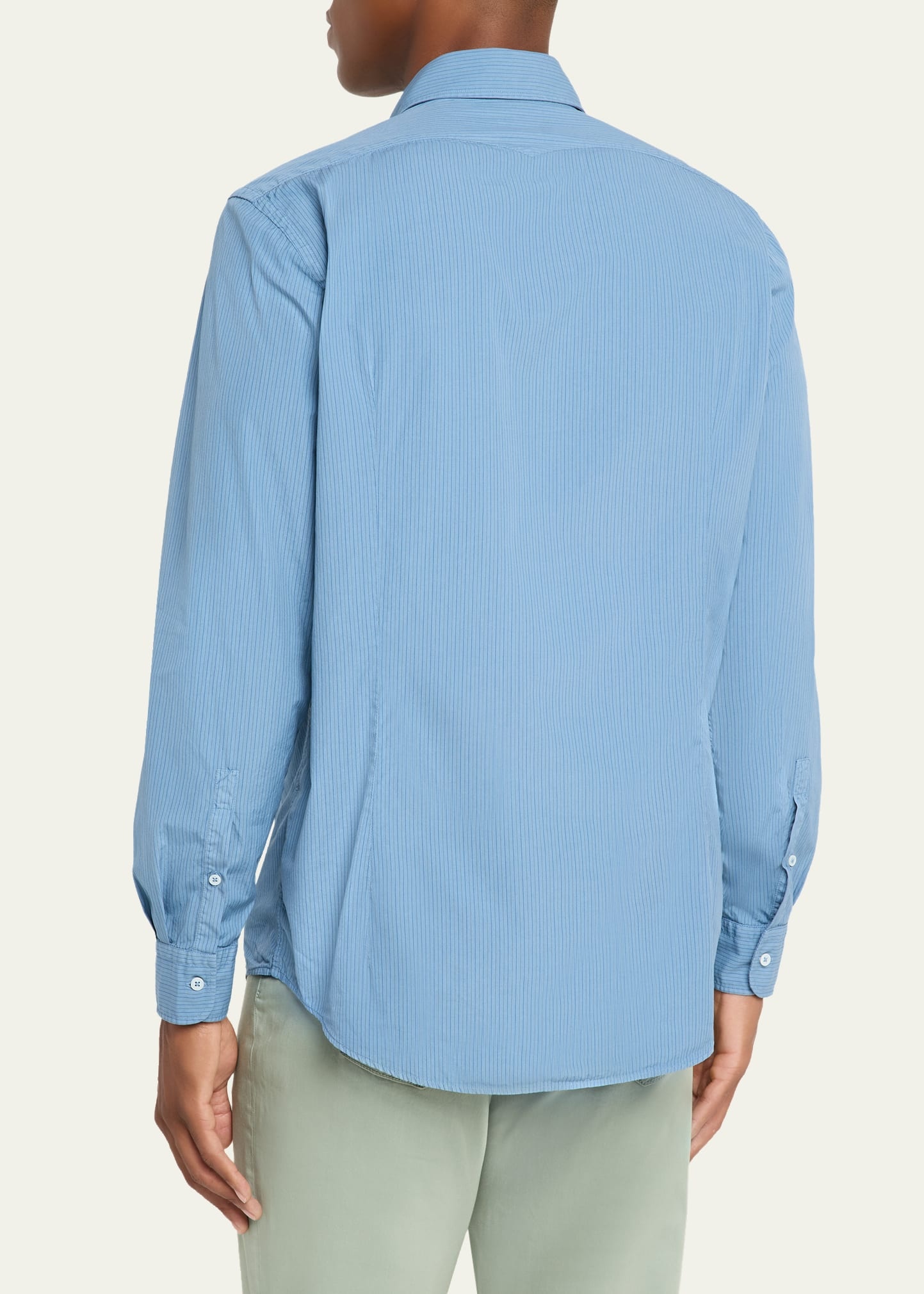 Men's Genova Stripe Cotton Button-Down Shirt - 3