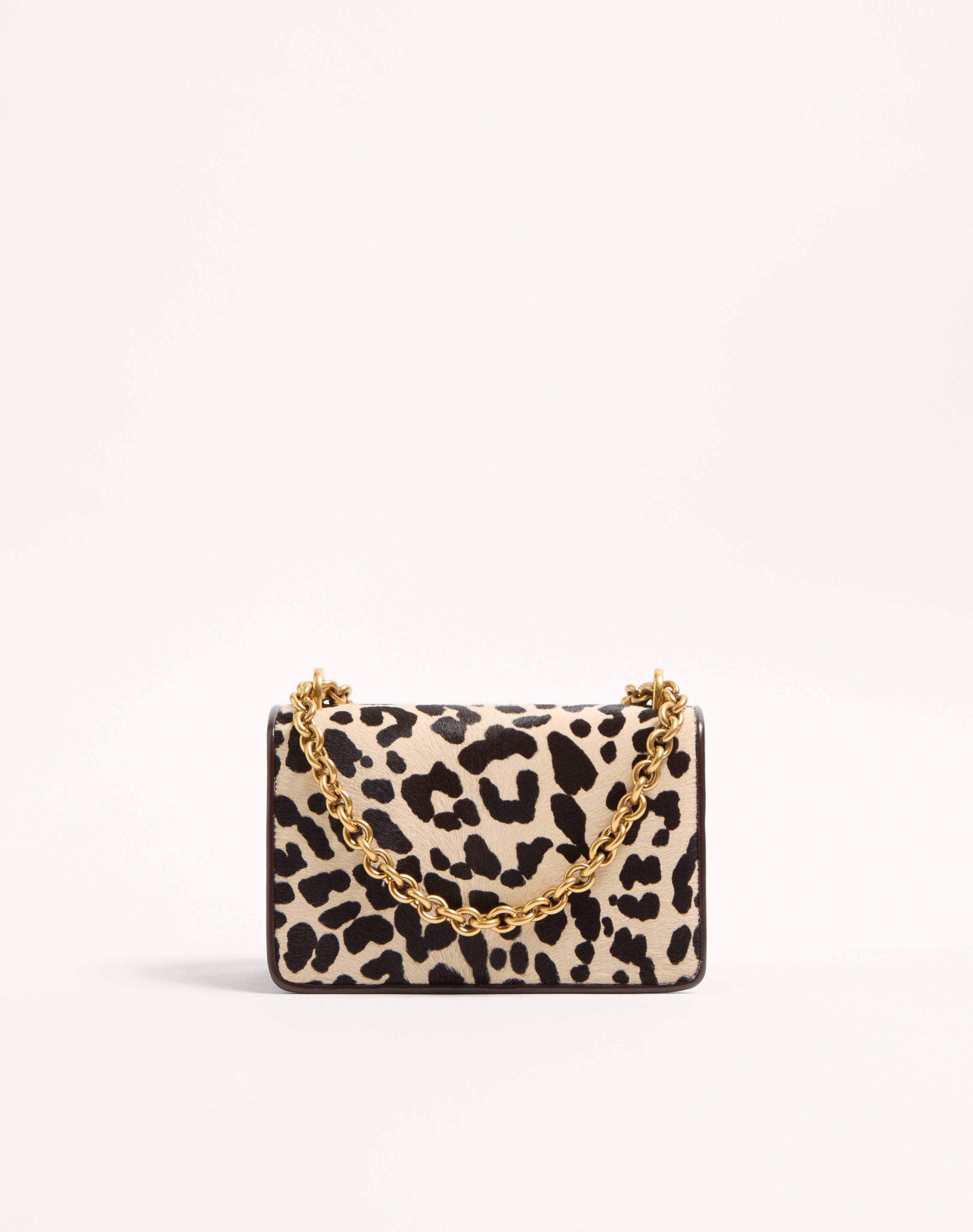 VALENTINO GARAVANI VAIN SMALL SHOULDER BAG IN PONY EFFECT CALFSKIN WITH ANIMALIER PRINT - 5